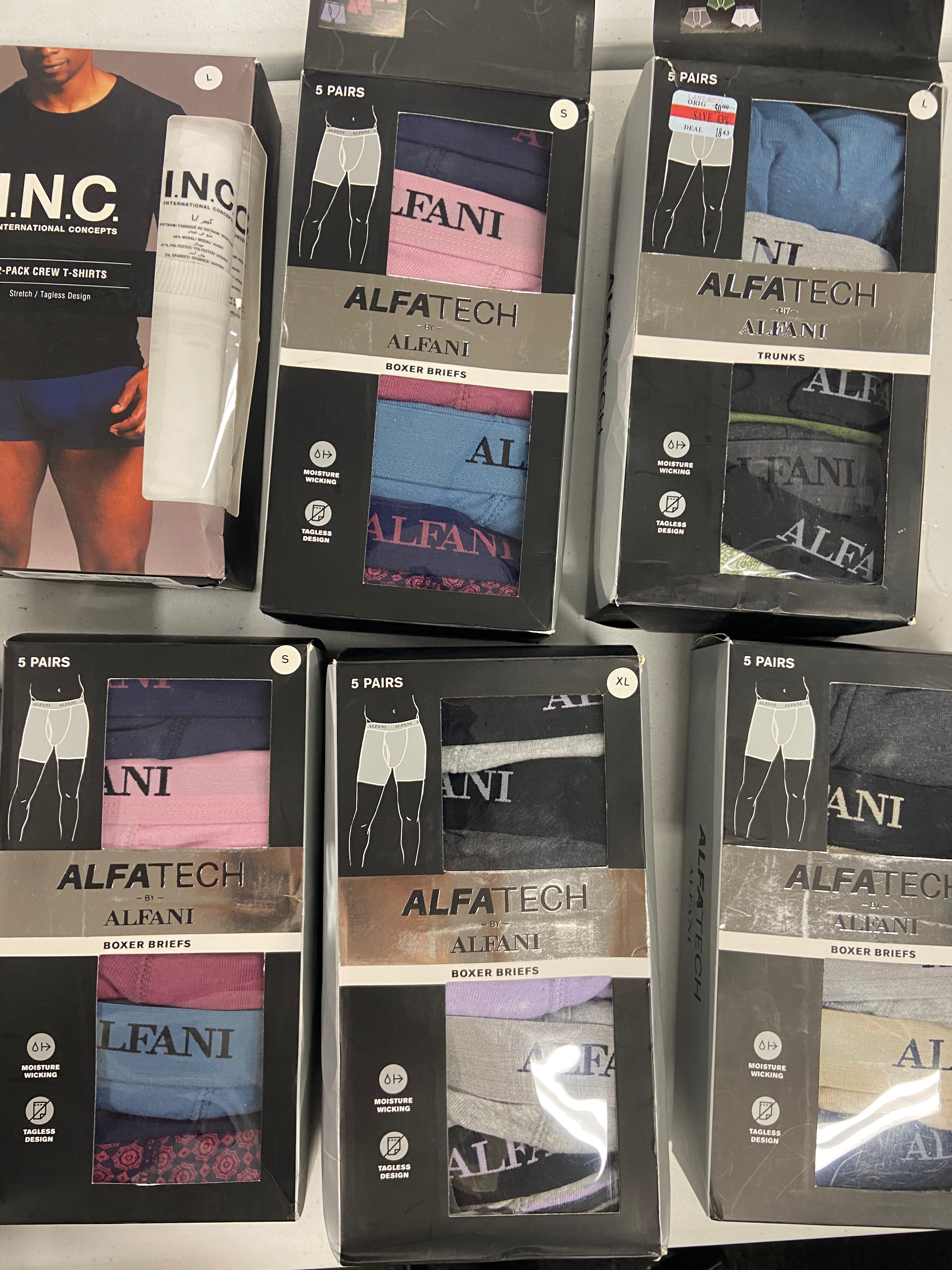 Men's Underwear (Boxer Briefs & Others) Wholesale Lot, CLUB ROOM, ALFANI, 11items, Shelf Pulls, MSRP $424