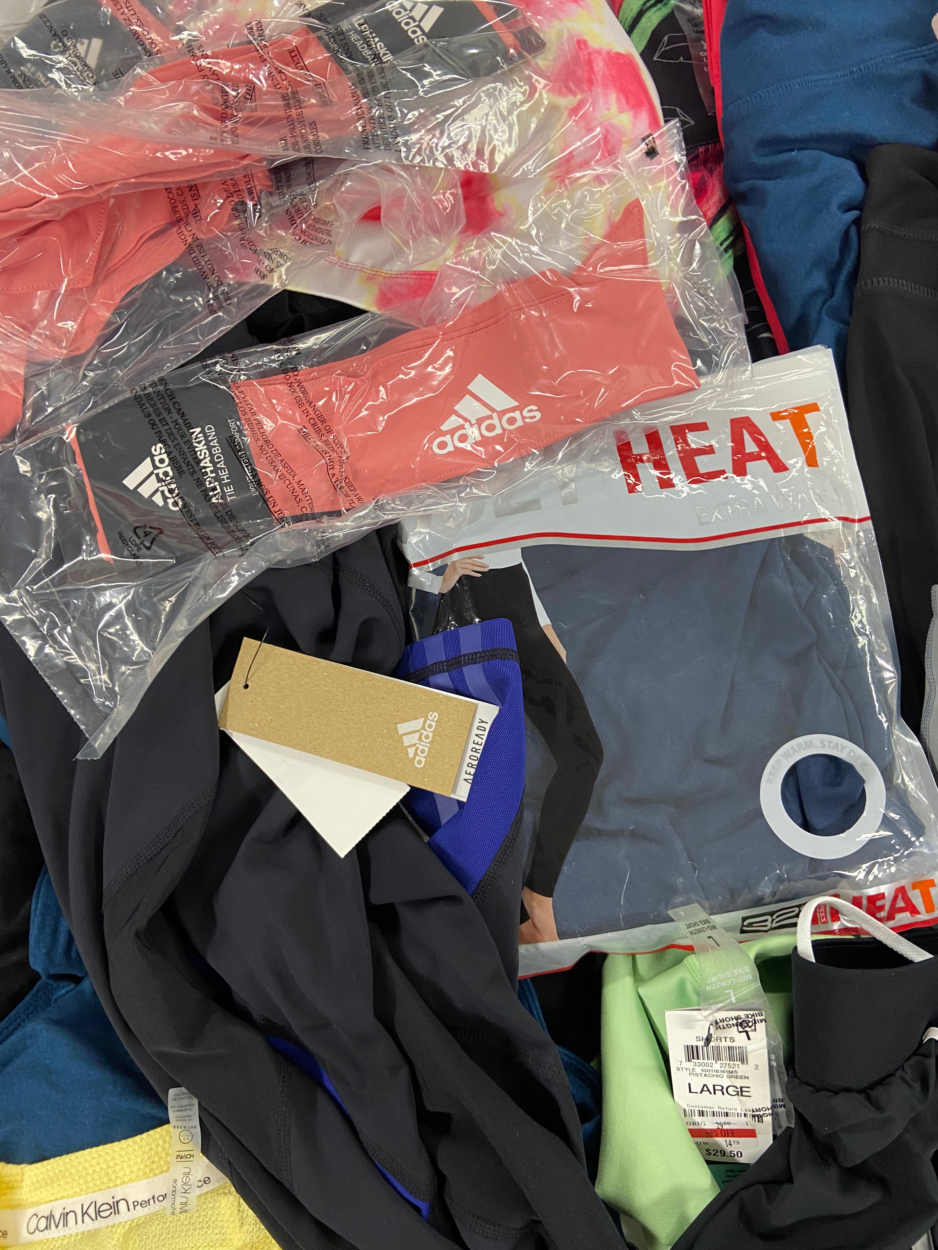 Women's Clothing Activewear Wholesale Lot, NIKE, UNDER ARMOUR, ADIDAS, CALVIN KLEIN, IDEOLOGY, 27 items, Shelf Pulls, MSRP $859