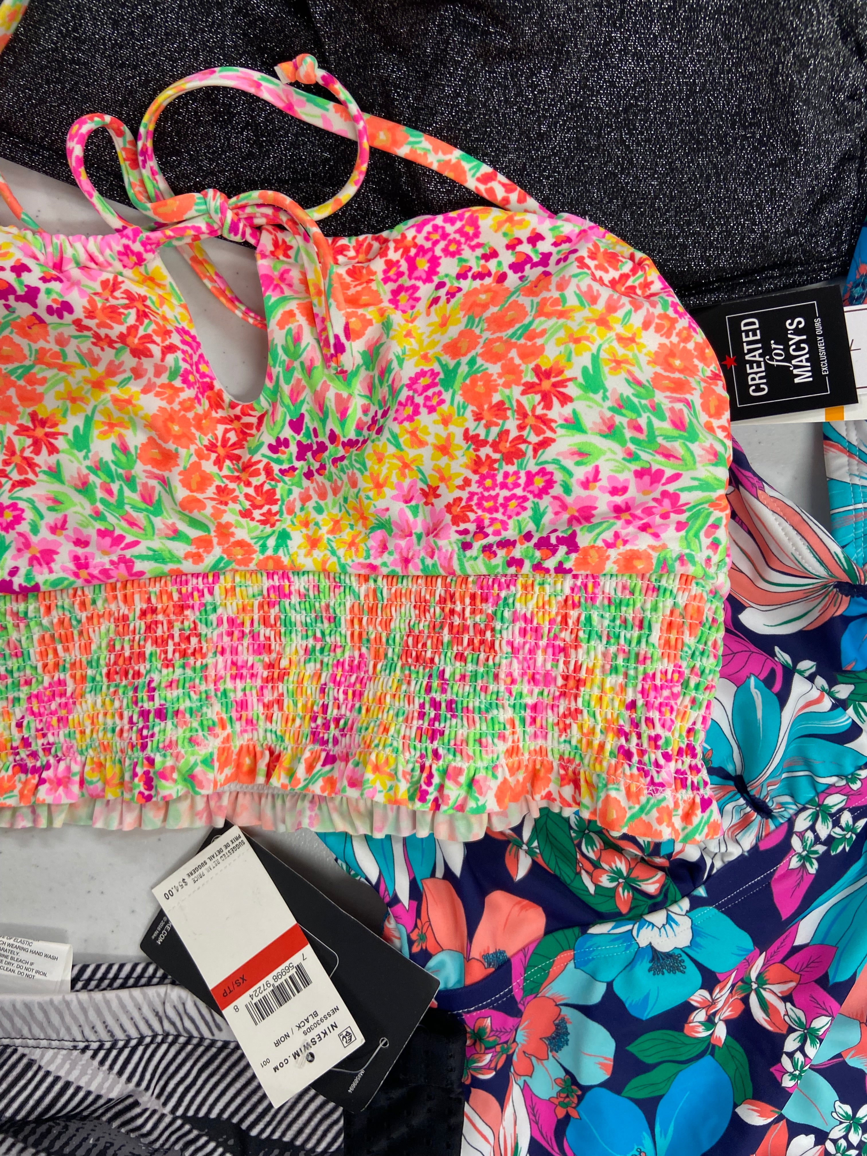Women's Swimwear Wholesale Lot, NIKE, SWIM SOLUTIONS, SALT + COVE, ANNE COLE and more, 10 items, Shelf Pulls, MSRP $492