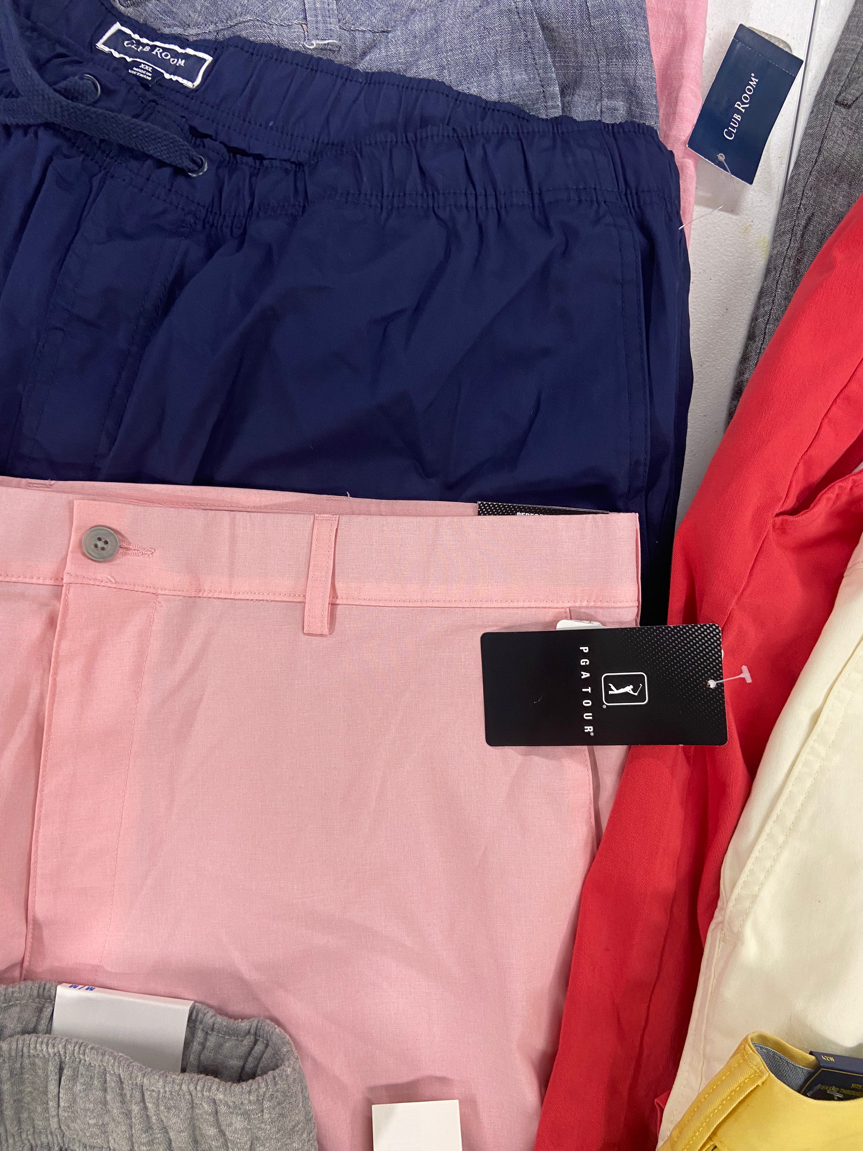 Men's Clothing Shorts Only Wholesale Lot, POLO RALPH LAUREN, CALVIN KLEIN, DKNY, PGA, RUSSEL ATHLETIC and more, 10 items, Shelf Pulls, MSRP $564
