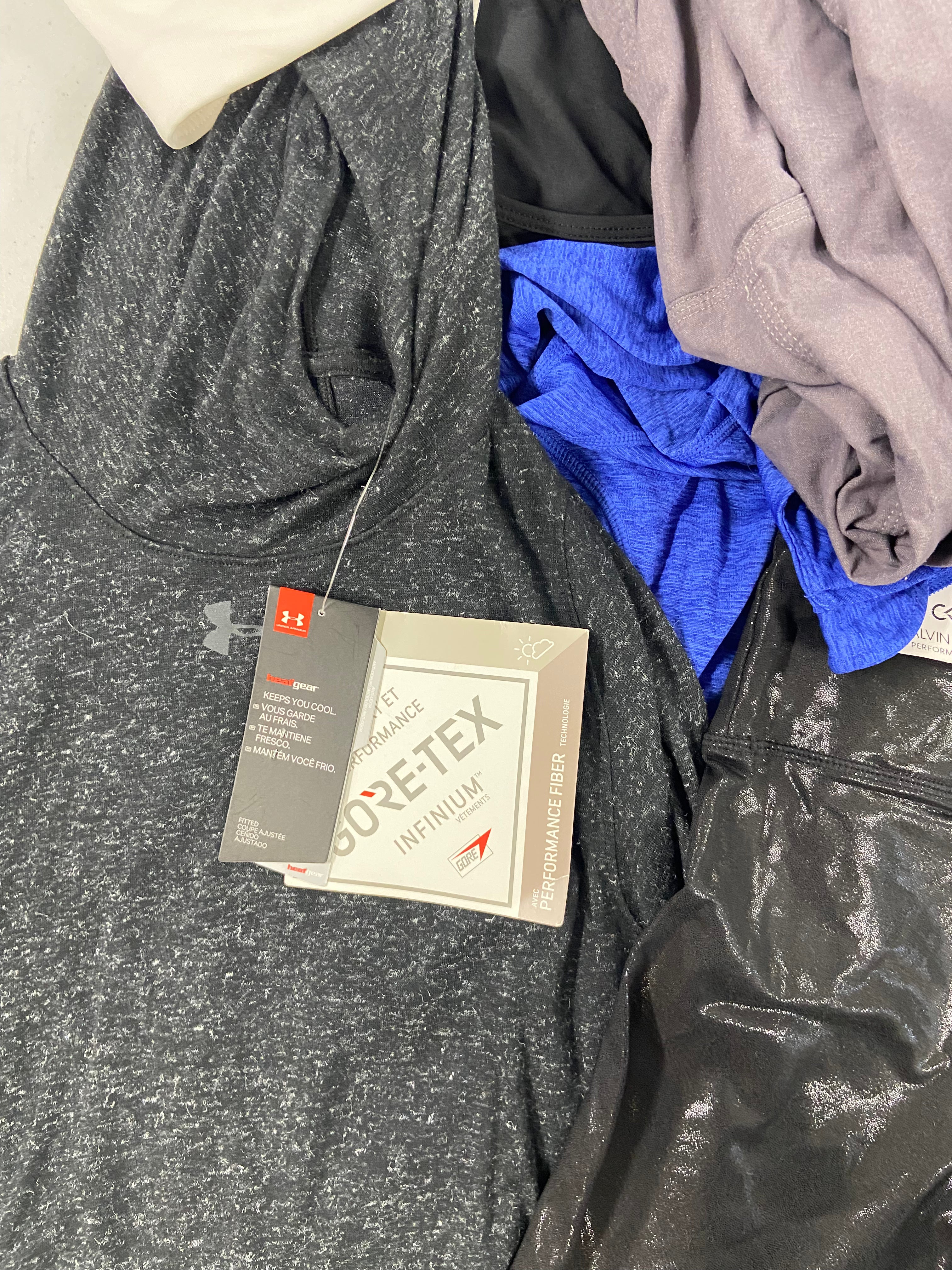 Women's Clothing Sportswear Wholesale Lot, THE NORTH FACE, UNDER ARMOUR, NIKE, CALVIN KLEIN, IDEOLOGY, 23 items, Shelf Pulls, MSRP $820