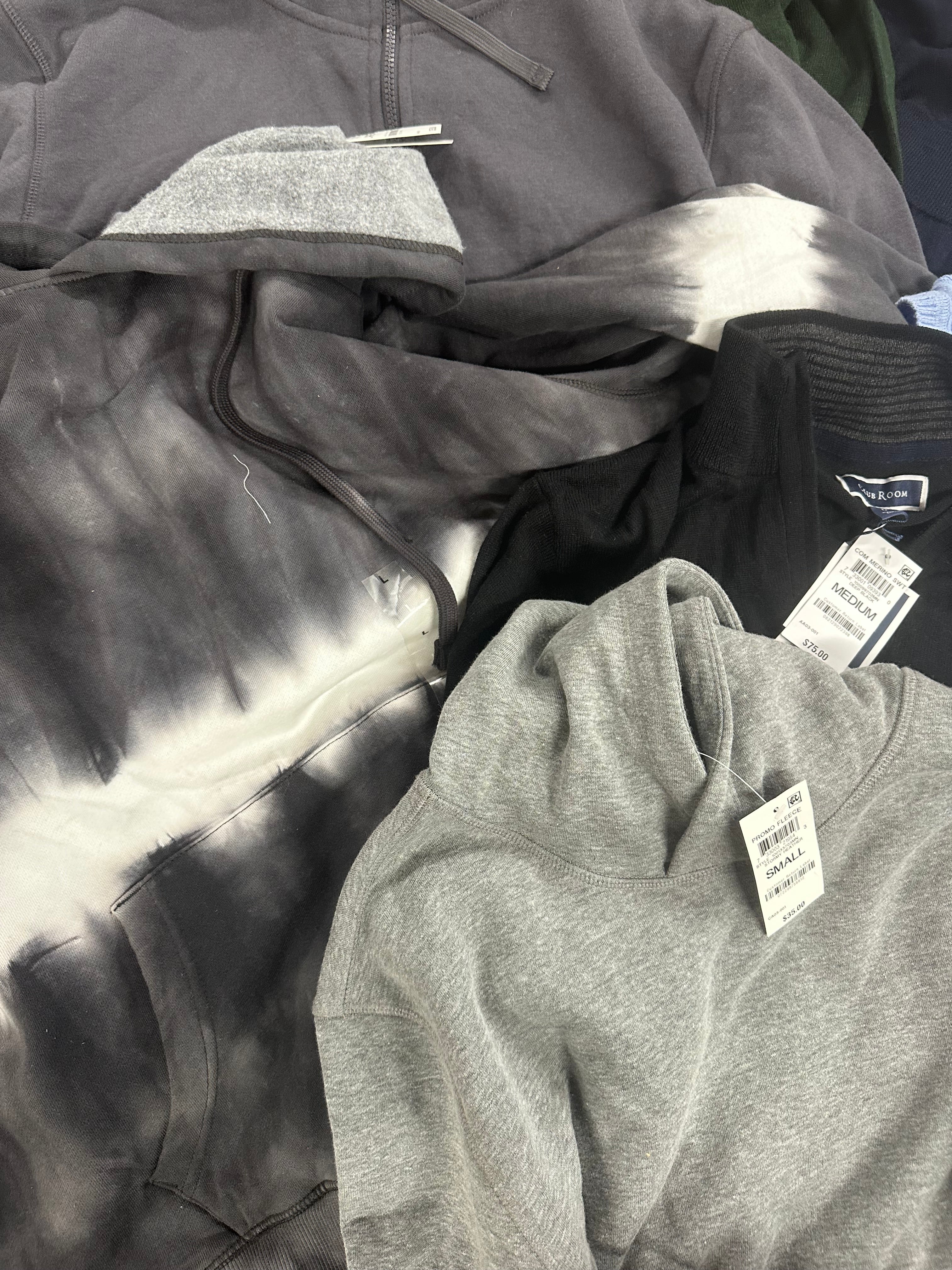 Men's Clothing Sweaters, Hoodies & Others, CLUB ROOM, SUN + STONE, IDEOLOGY, Wholesale Lot, 7 items, Shelf Pulls, MSRP $405