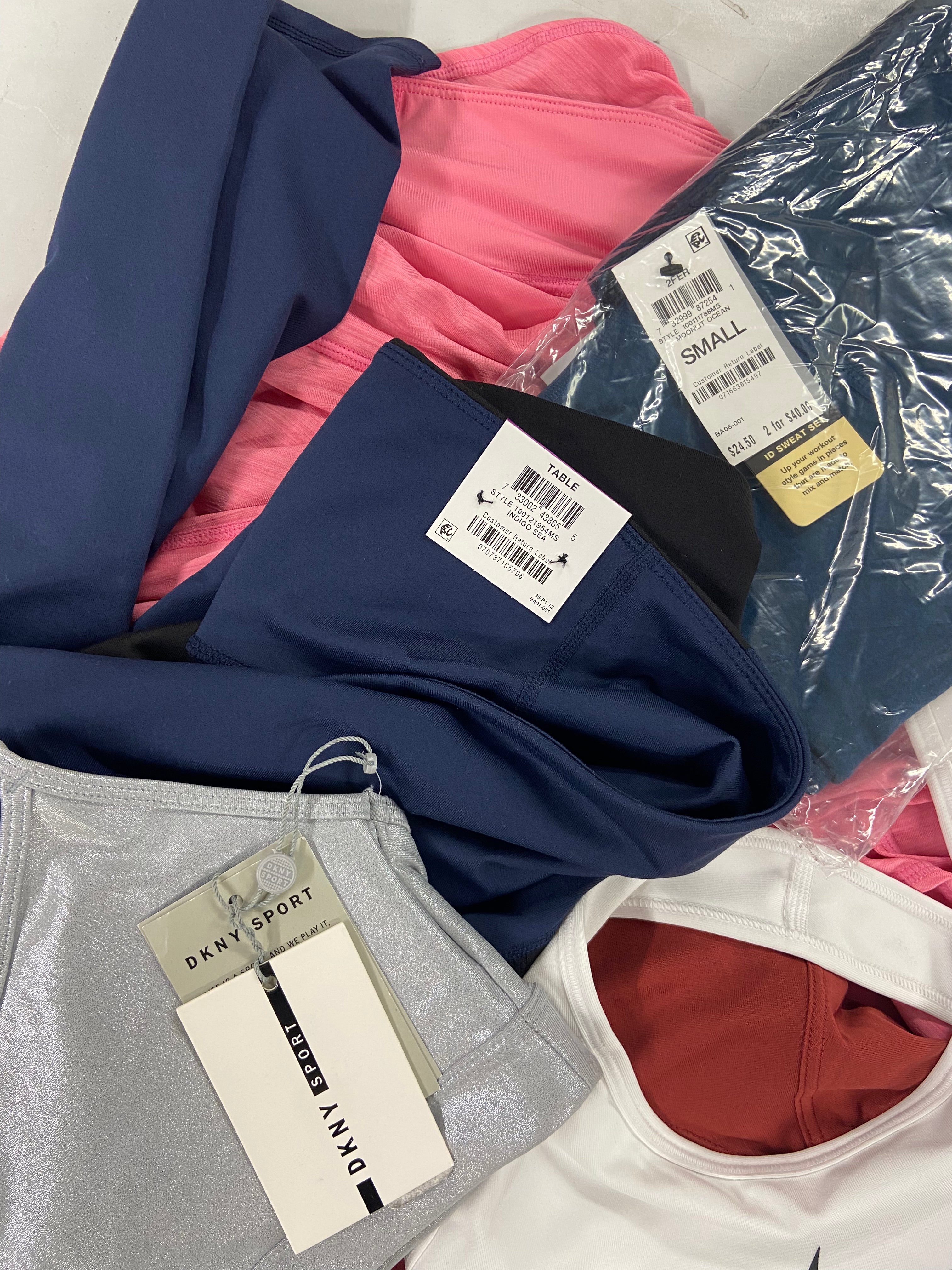 Women's Clothing Activewear Wholesale Lot, DKNY, COR, COLUMBIA, NIKE, IDEOLOGY, 19 items, Shelf Pulls, MSRP $728