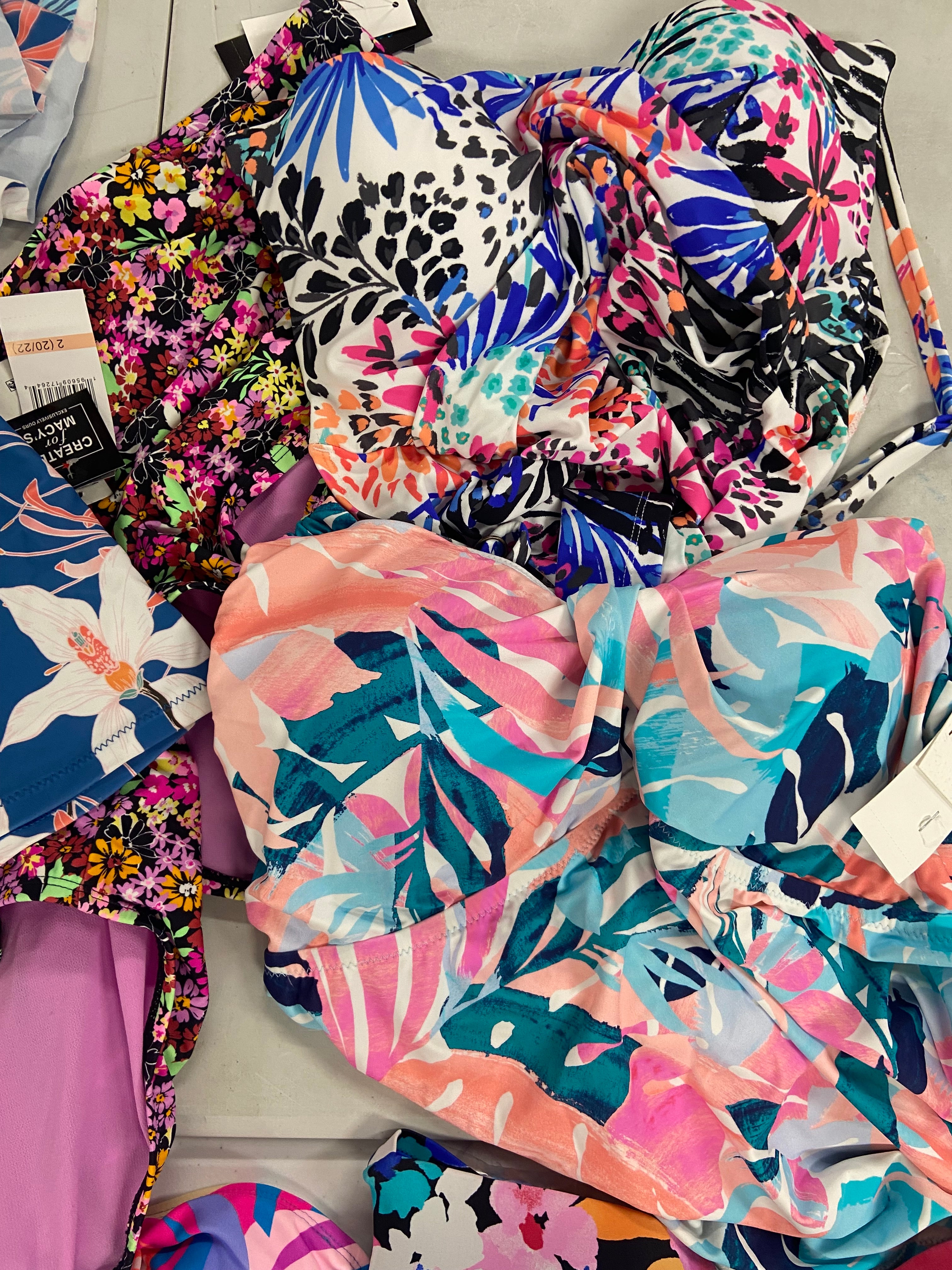 Women's Swimwear Wholesale Lot, NIKE, RAISINS PLUS, ANNE COLE, ISLAND ESCAPE and more, 18 items, Shelf Pulls, MSRP $788