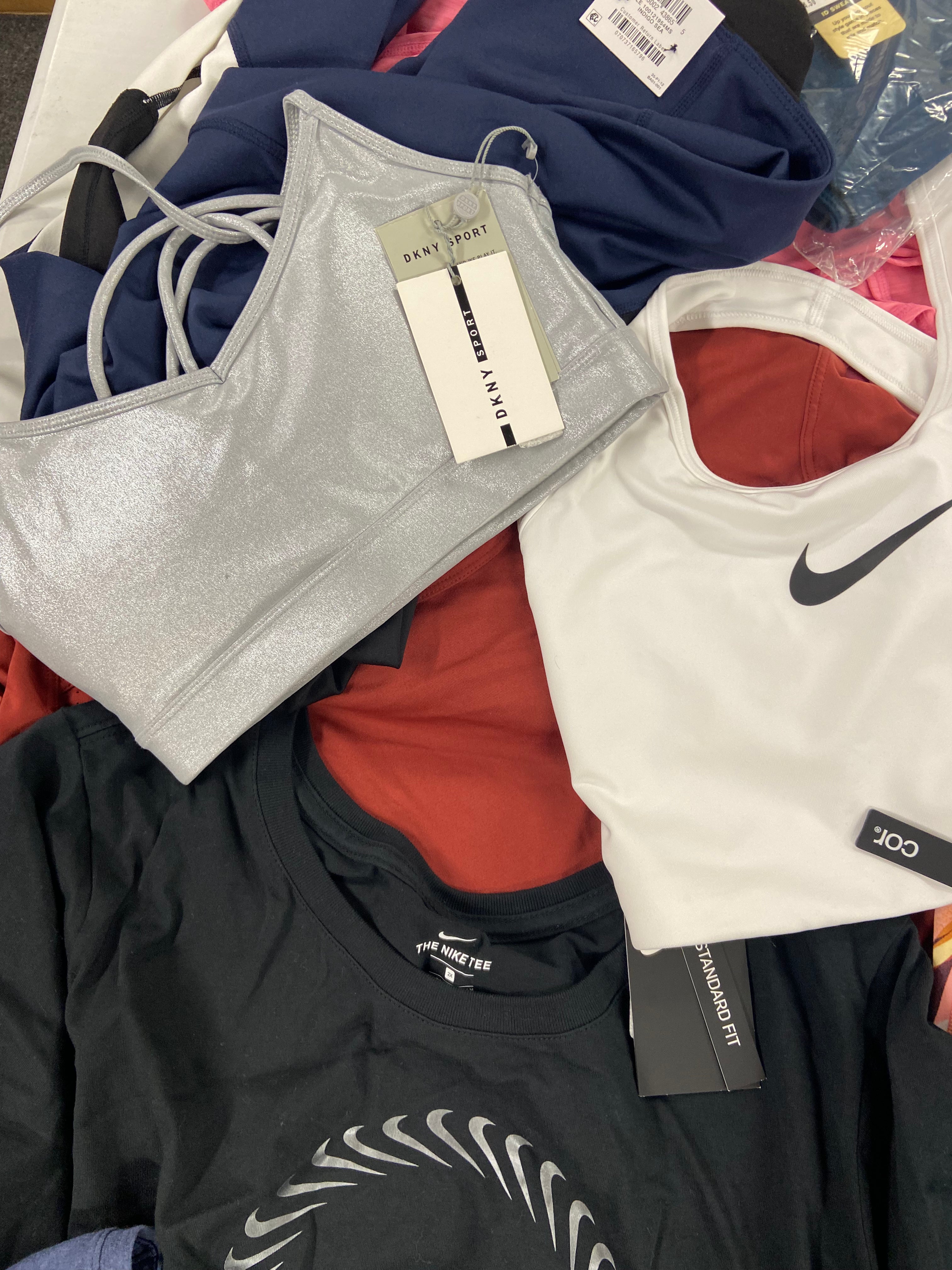 Women's Clothing Activewear Wholesale Lot, DKNY, COR, COLUMBIA, NIKE, IDEOLOGY, 19 items, Shelf Pulls, MSRP $728