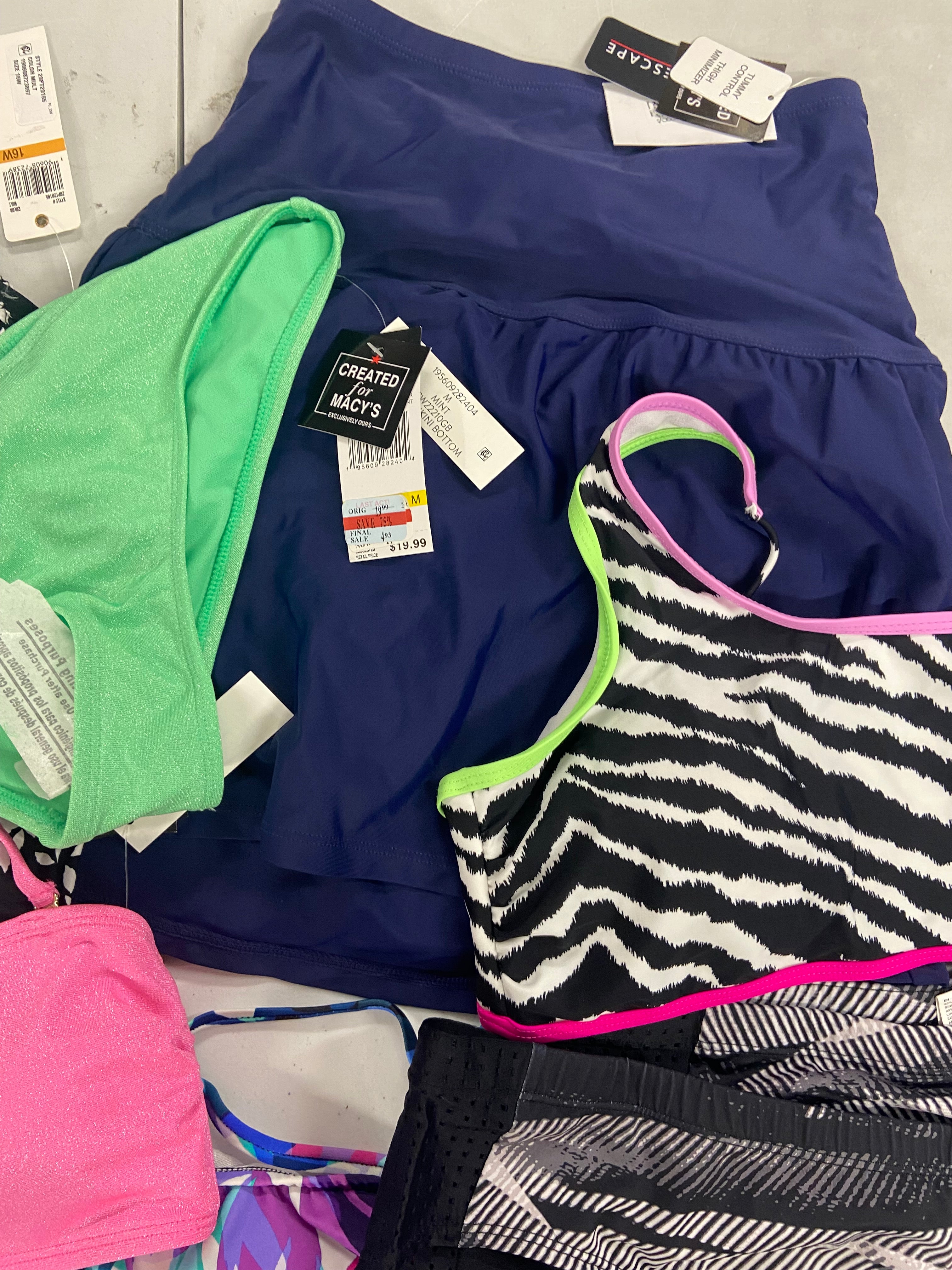 Women's Swimwear Wholesale Lot, MICHAEL KORS, RALPH LAUREN, DKNY, NIKE, SWIM SOLUTIONS and more, 12 items, Shelf Pulls, MSRP $633
