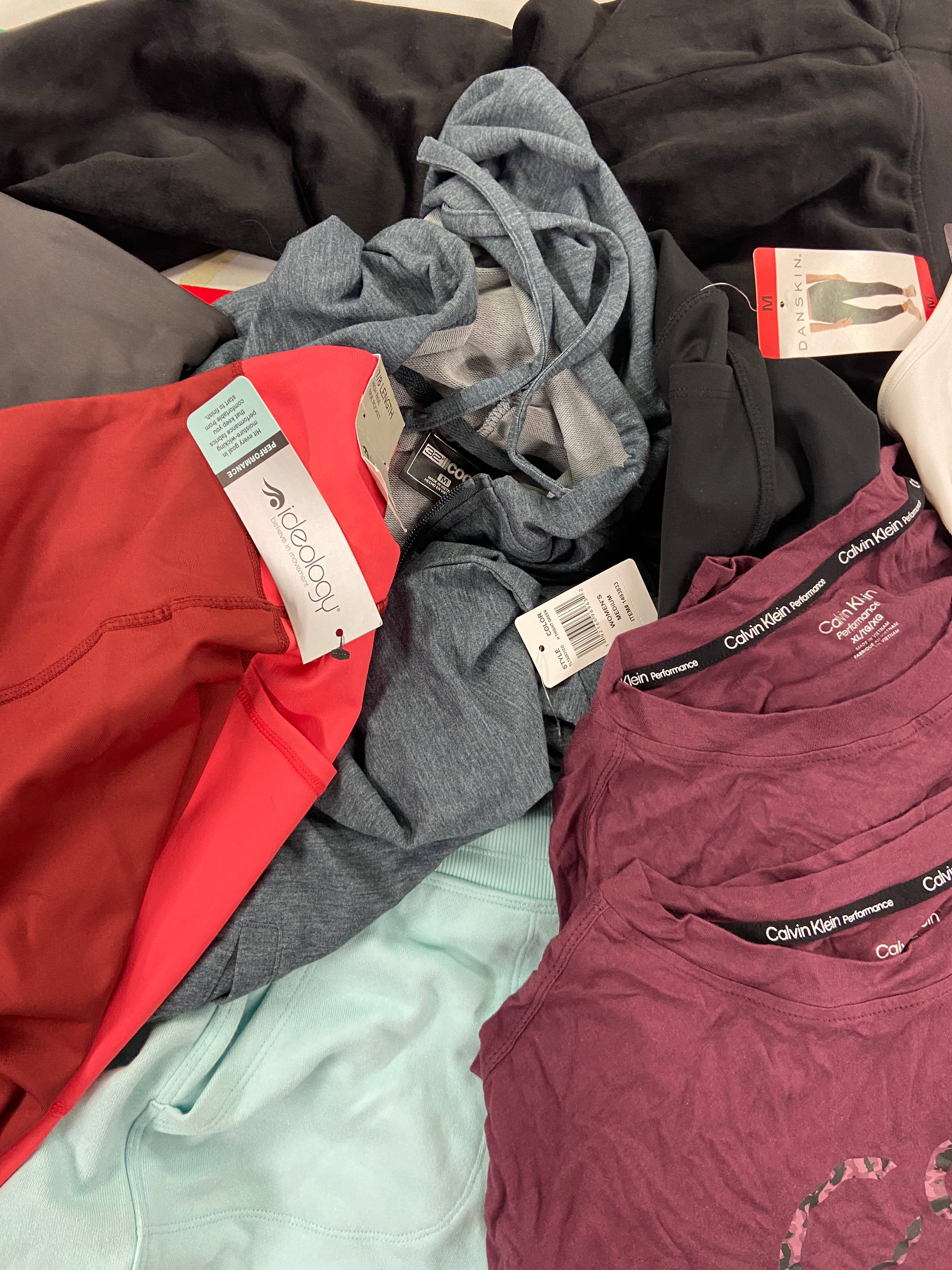 Women's Clothing Activewear Wholesale Lot, NATORI, NIKE, CK PERFORMANCE, CHAMPION, DANSKIN, MONDETTA and more,  20 items, Shelf Pulls, MSRP $795