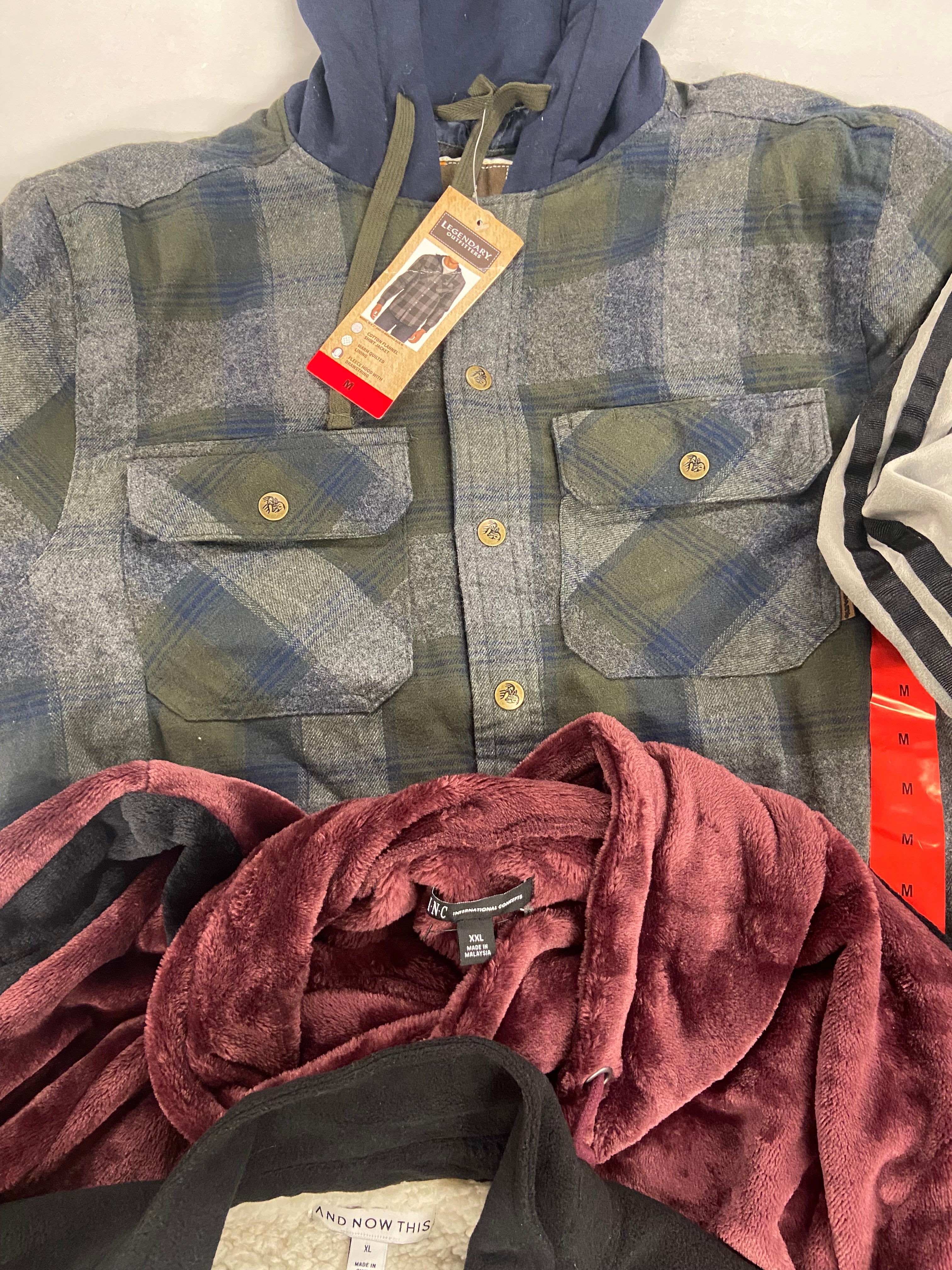 Men's Clothing Sweater and others, ADIDAS, NAUTICA, THE NORTH FACE, LEGENDARY, INC and more, Wholesale Lot, 8 items, Shelf Pulls, MSRP $479