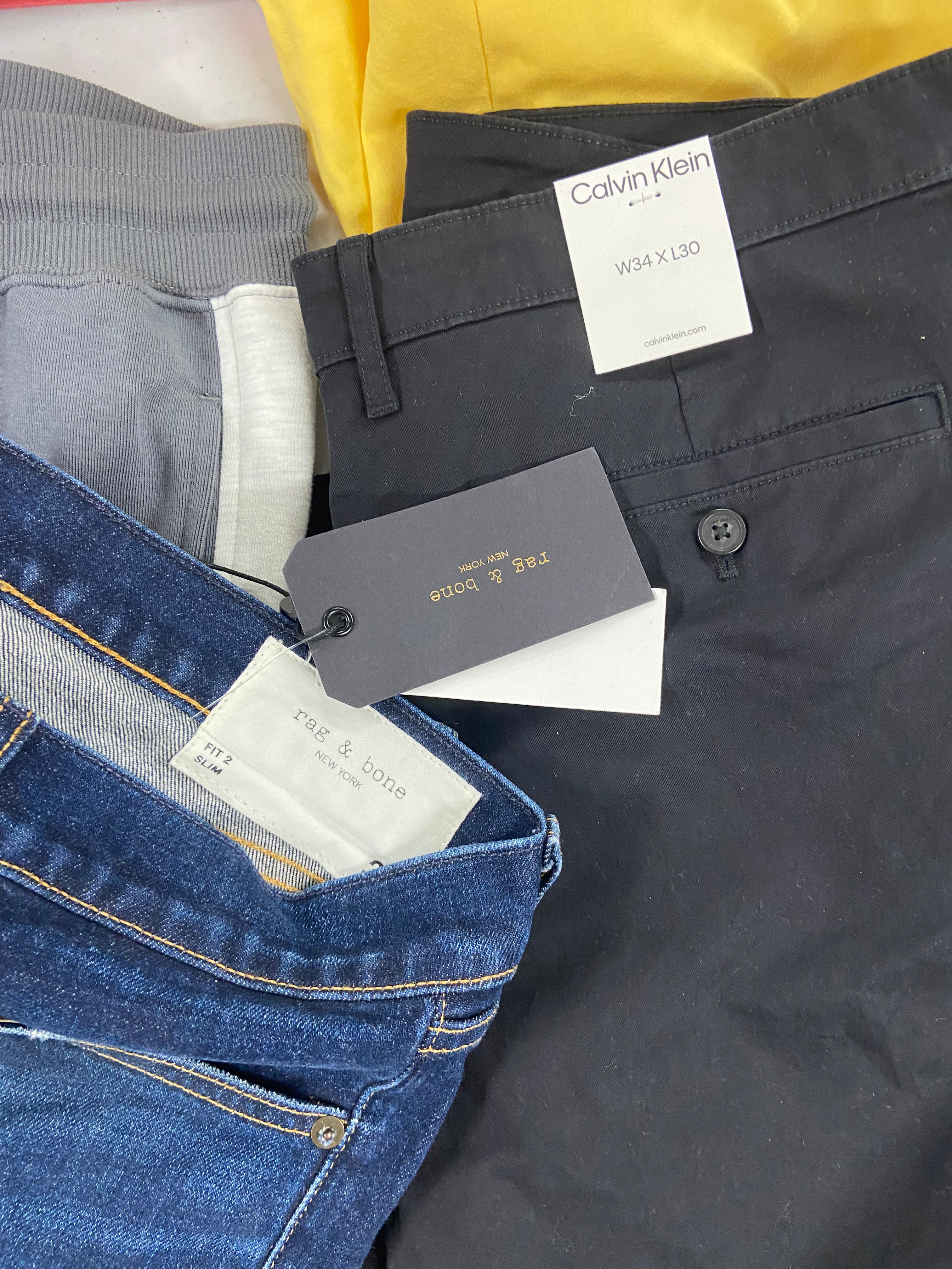 Men's Clothing Pants & Shorts Wholesale Lot, RAG & BONE, LAUREN RALPH LAUREN, PGA TOUR, CALVIN KLEIN, INC and more, 10 items, Shelf Pulls, MSRP $917