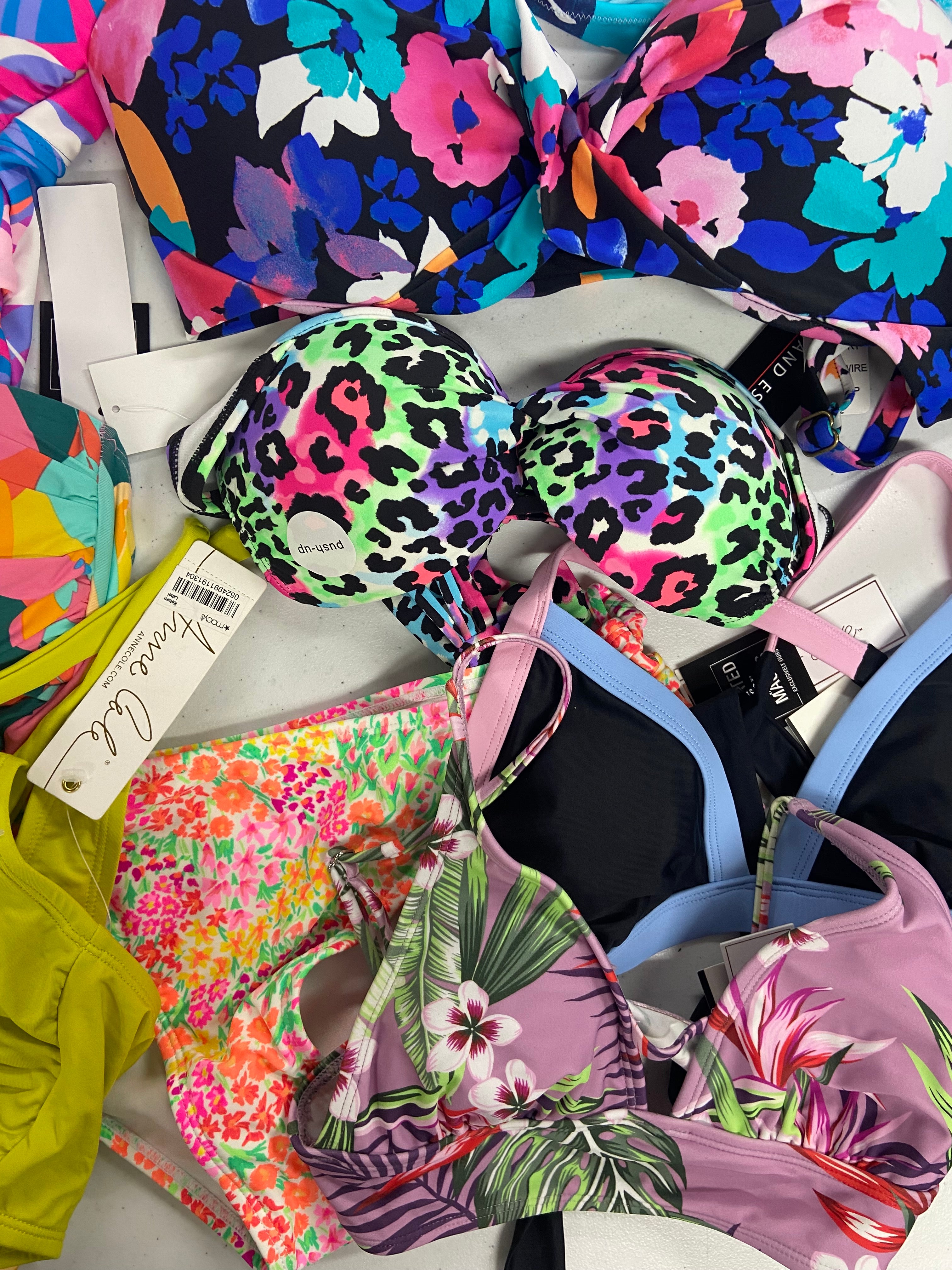 Women's Swimwear Wholesale Lot, NIKE, RAISINS PLUS, ANNE COLE, ISLAND ESCAPE and more, 18 items, Shelf Pulls, MSRP $788
