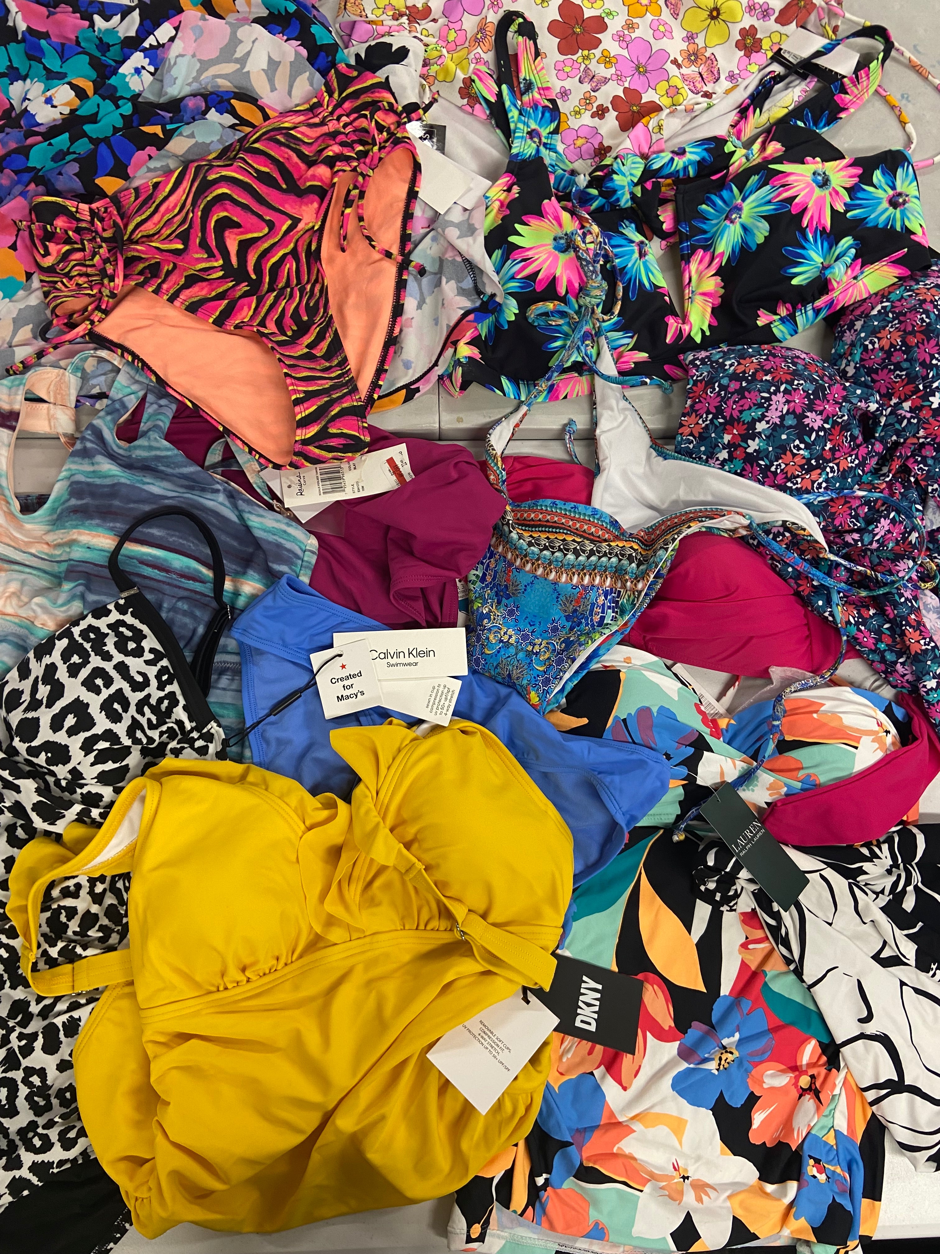Women's Swimwear Wholesale Lot, LA BLANCA, CALVIN KLEIN, LAUREN RALPH LAUREN, DKNY, ANNE COLE and more, 15 items, Shelf Pulls, MSRP $769