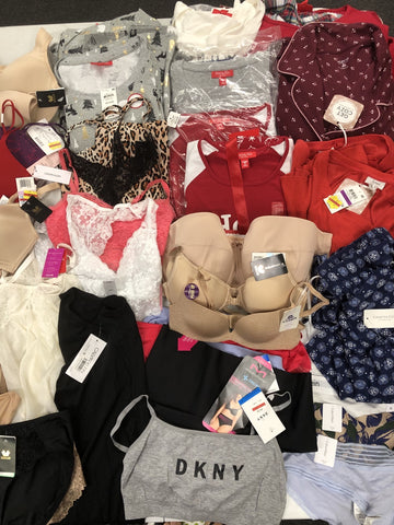Women's Intimate & Sleepwear Wholesale Lot CALVIN KLEIN, DKNY, BALI, MAIDENFORM, WACOAL, SCULPTRESS, CHARTER CLUB, SPANX, JOCKEY, JENNI and more, 54 Units, Shelf Pulls, MSRP $1,783.84