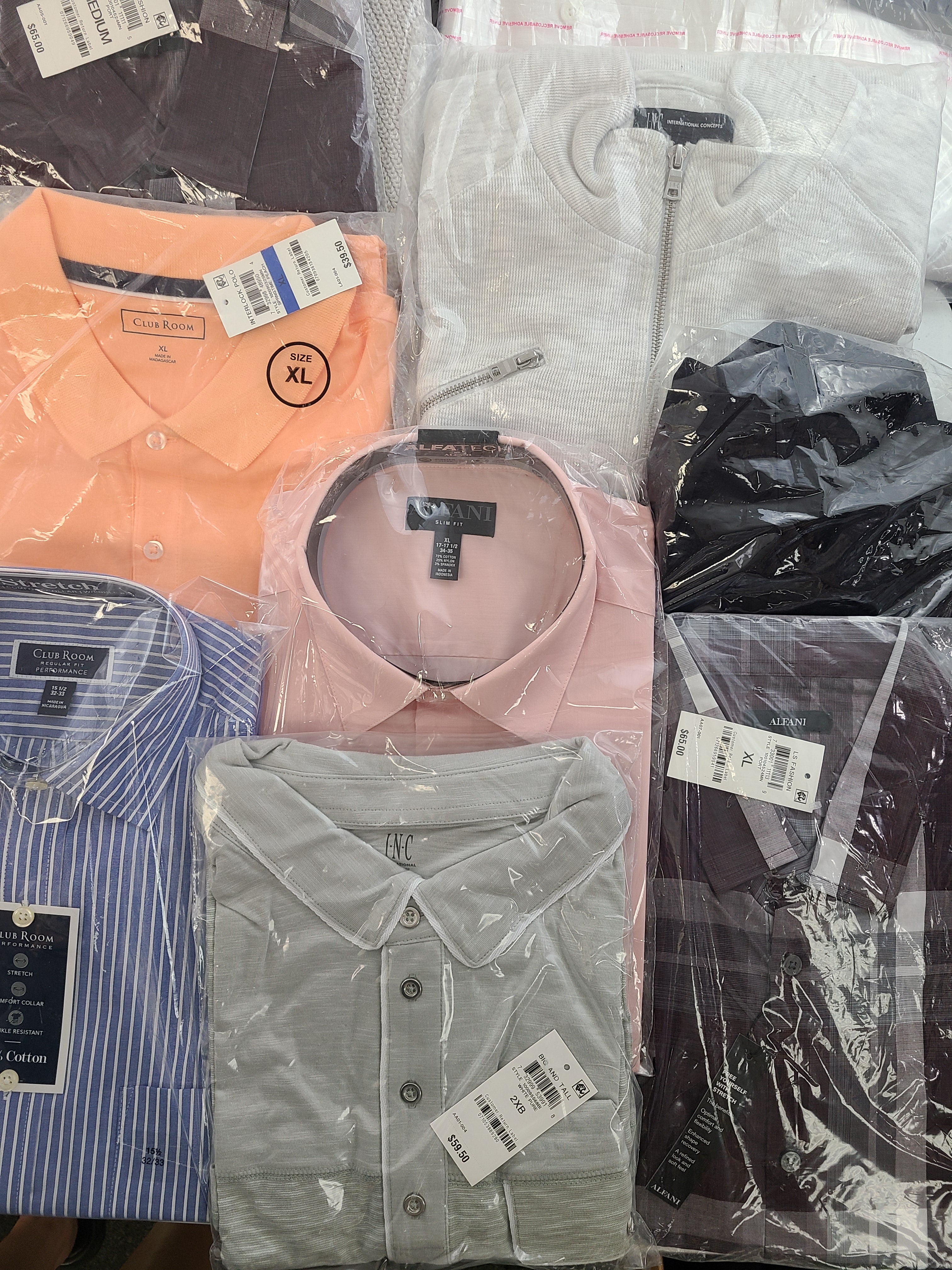 Men's Clothing Wholesale Lot CALVIN KLEIN, ADIDAS, BUFFALO JEANS, Tasso Elba, CLUB ROOM, SOCIETY OF THREADS and more, 27 Units, NEW, MSRP $1,534.97