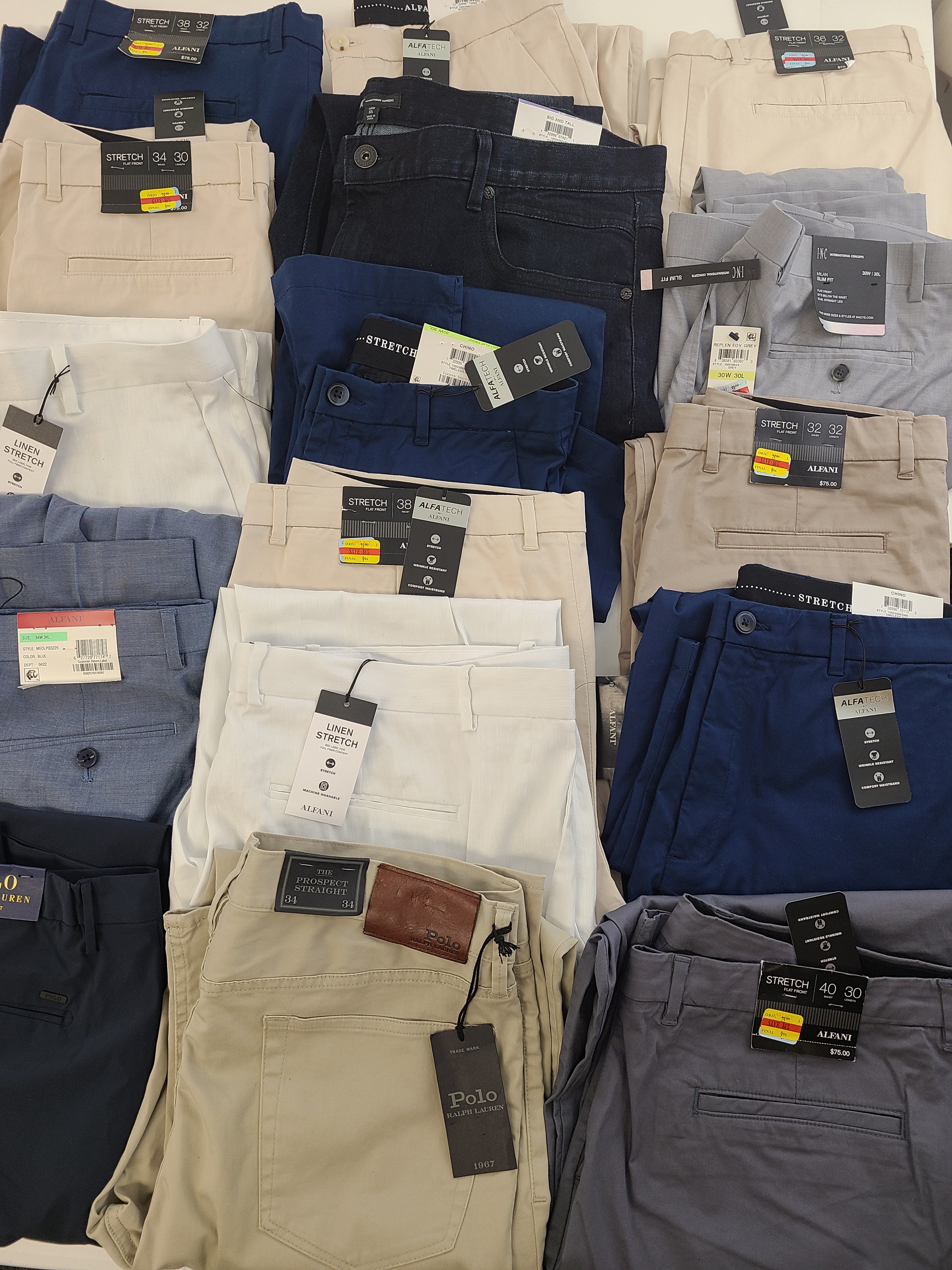 Men's Clothing Wholesale Lot Michael Kors, Polo Ralph Lauren, Alfani and more , 21 Units, Shelf Pulls, MSRP $1,950.50
