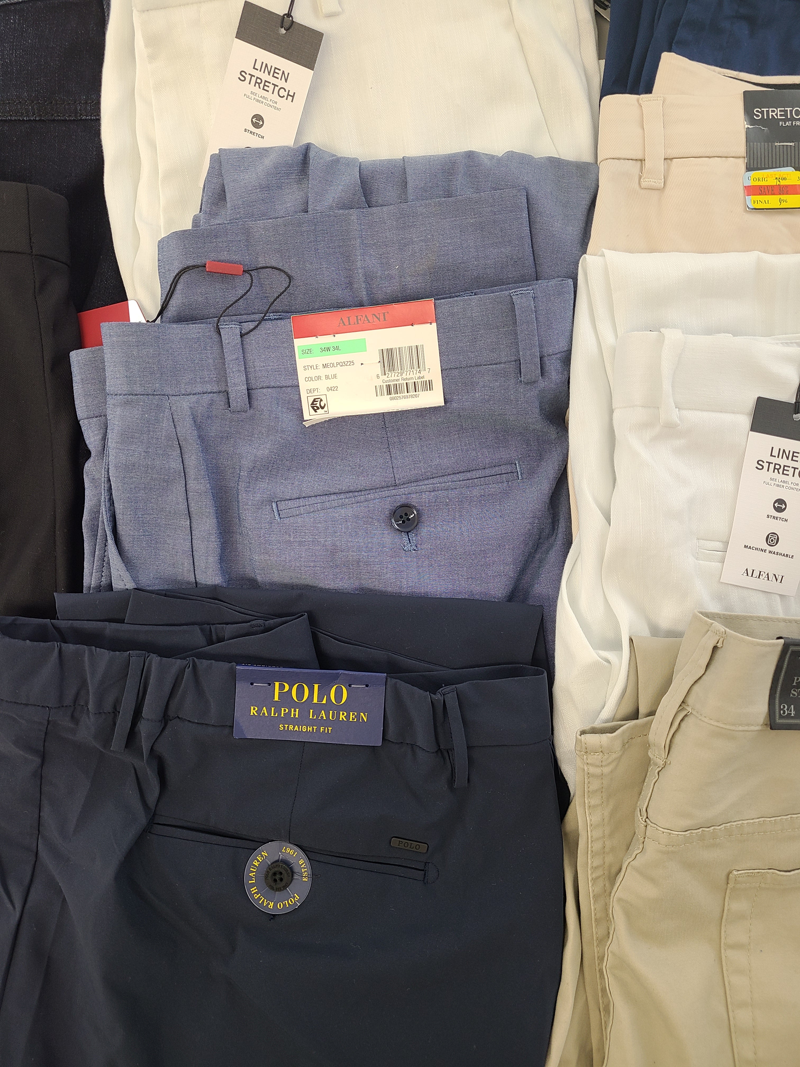 Men's Clothing Wholesale Lot Michael Kors, Polo Ralph Lauren, Alfani and more , 21 Units, Shelf Pulls, MSRP $1,950.50