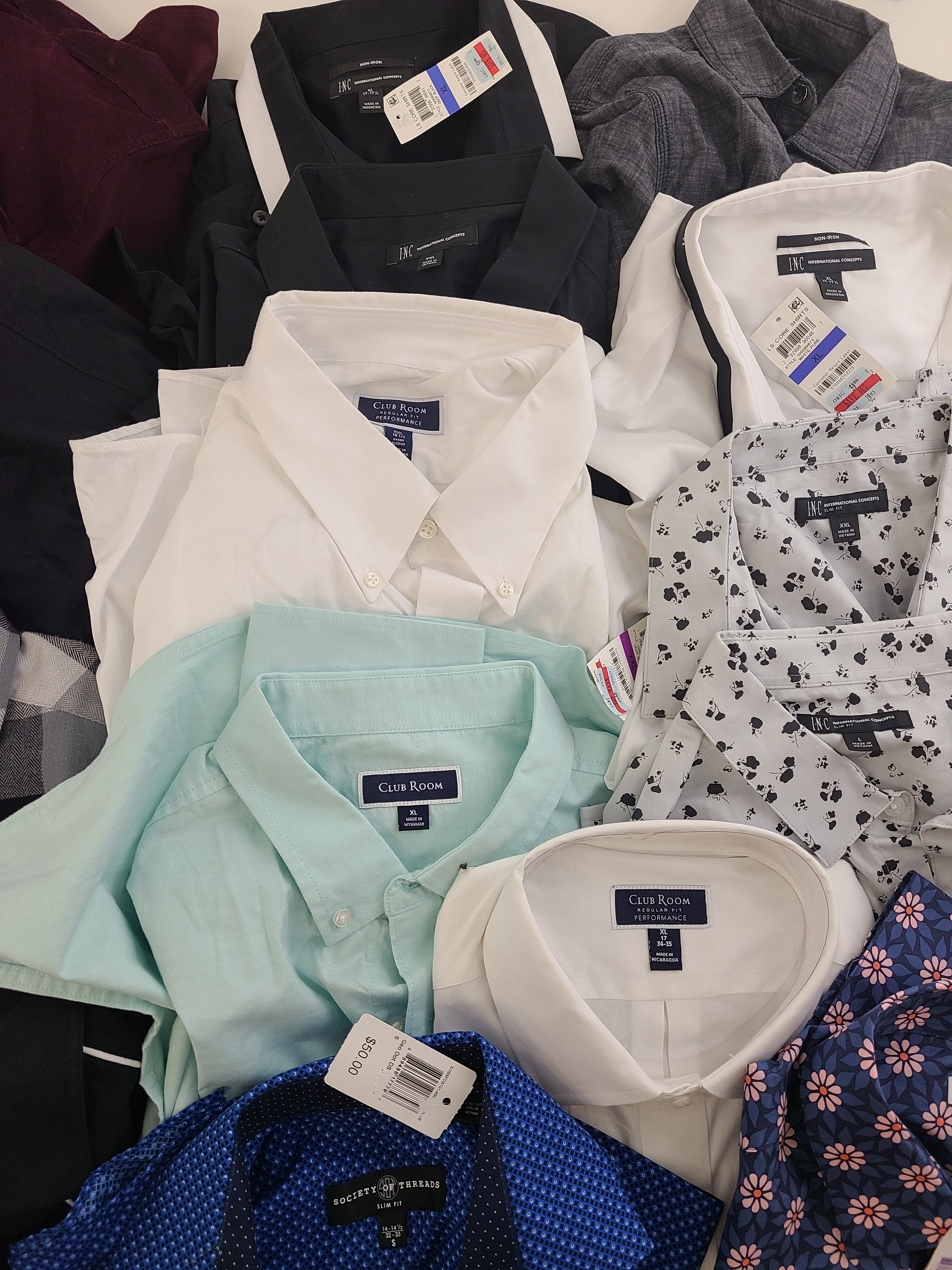 Men's Clothing Wholesale Lot MICHAEL KORS, Tommy Hilfiger, Nautica, Society of Threads, Club Room, Sun+Stone and more 26 Units, Shelf Pulls, MSRP $1,505.50