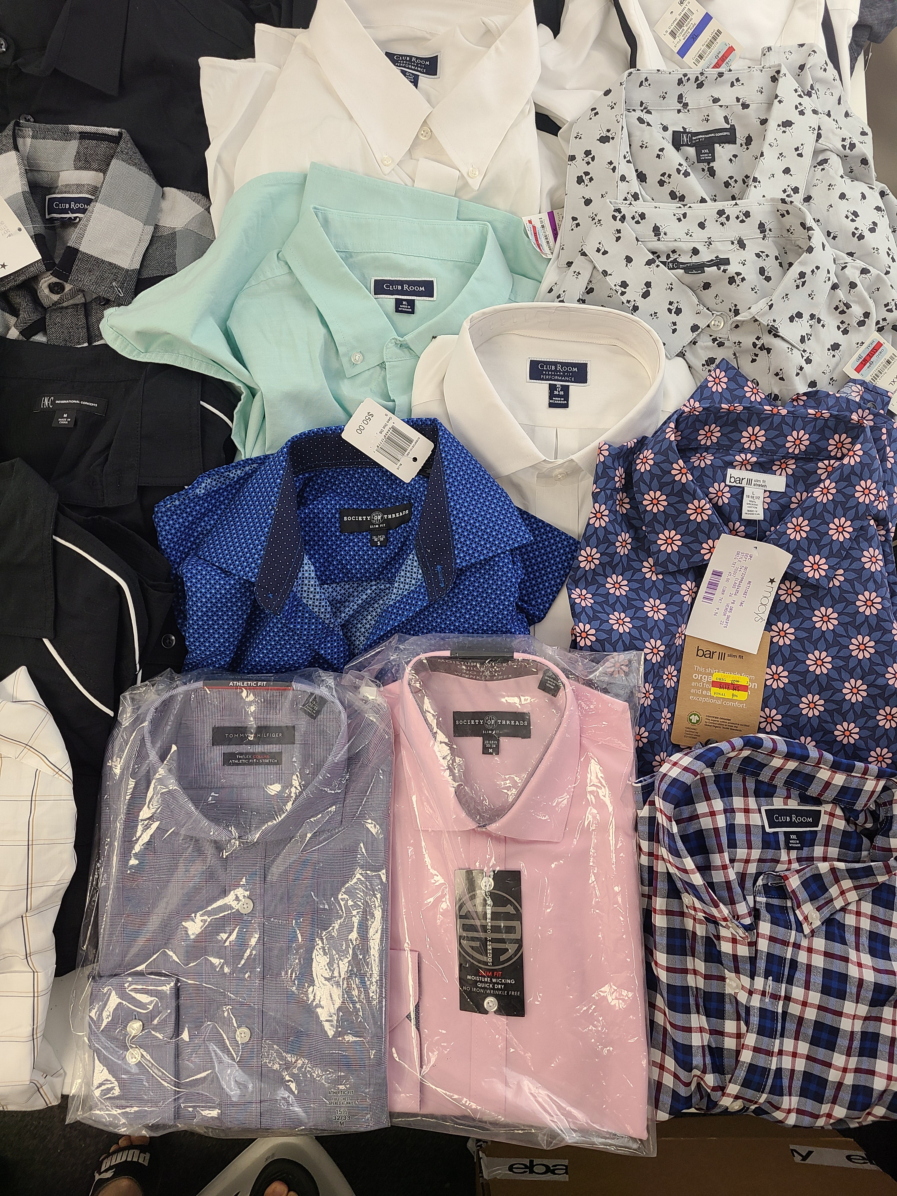 Men's Clothing Wholesale Lot MICHAEL KORS, Tommy Hilfiger, Nautica, Society of Threads, Club Room, Sun+Stone and more 26 Units, Shelf Pulls, MSRP $1,505.50