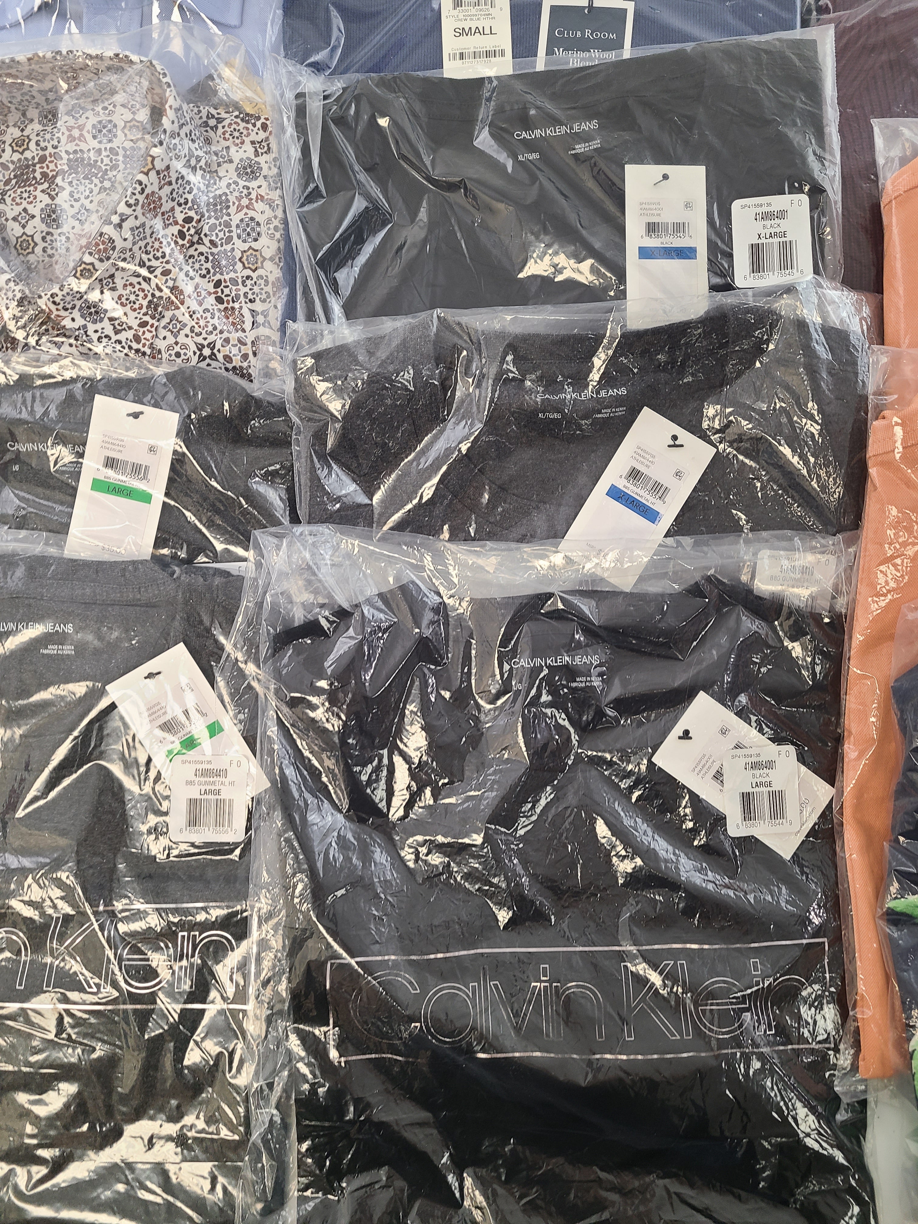 Men's Clothing Wholesale Lot Polo Ralph Lauren, CALVIN KLEIN, Tasso Elba, Club Room and more, 25 Units, New, MSRP $1,512.00