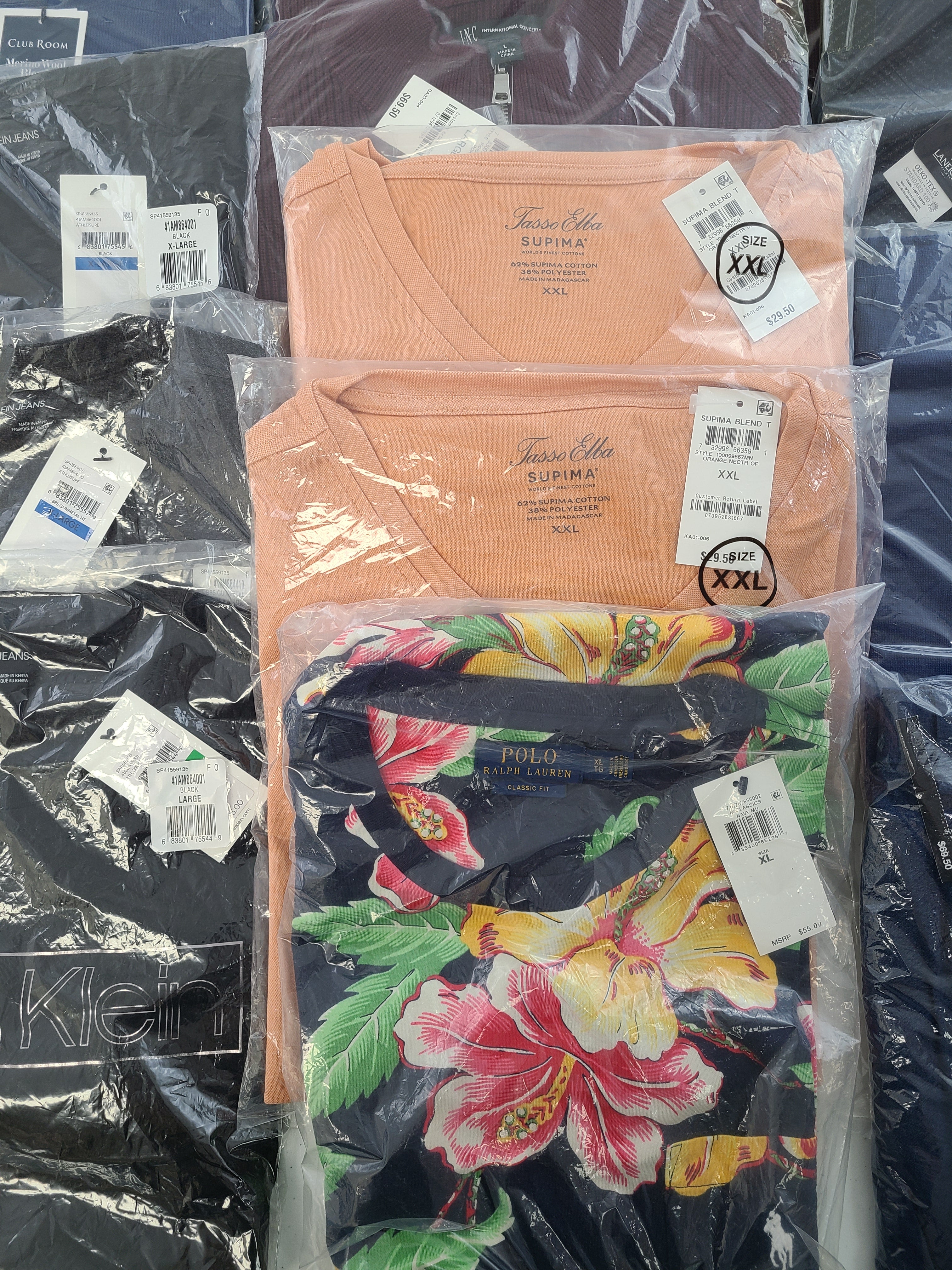 Men's Clothing Wholesale Lot Polo Ralph Lauren, CALVIN KLEIN, Tasso Elba, Club Room and more, 25 Units, New, MSRP $1,512.00