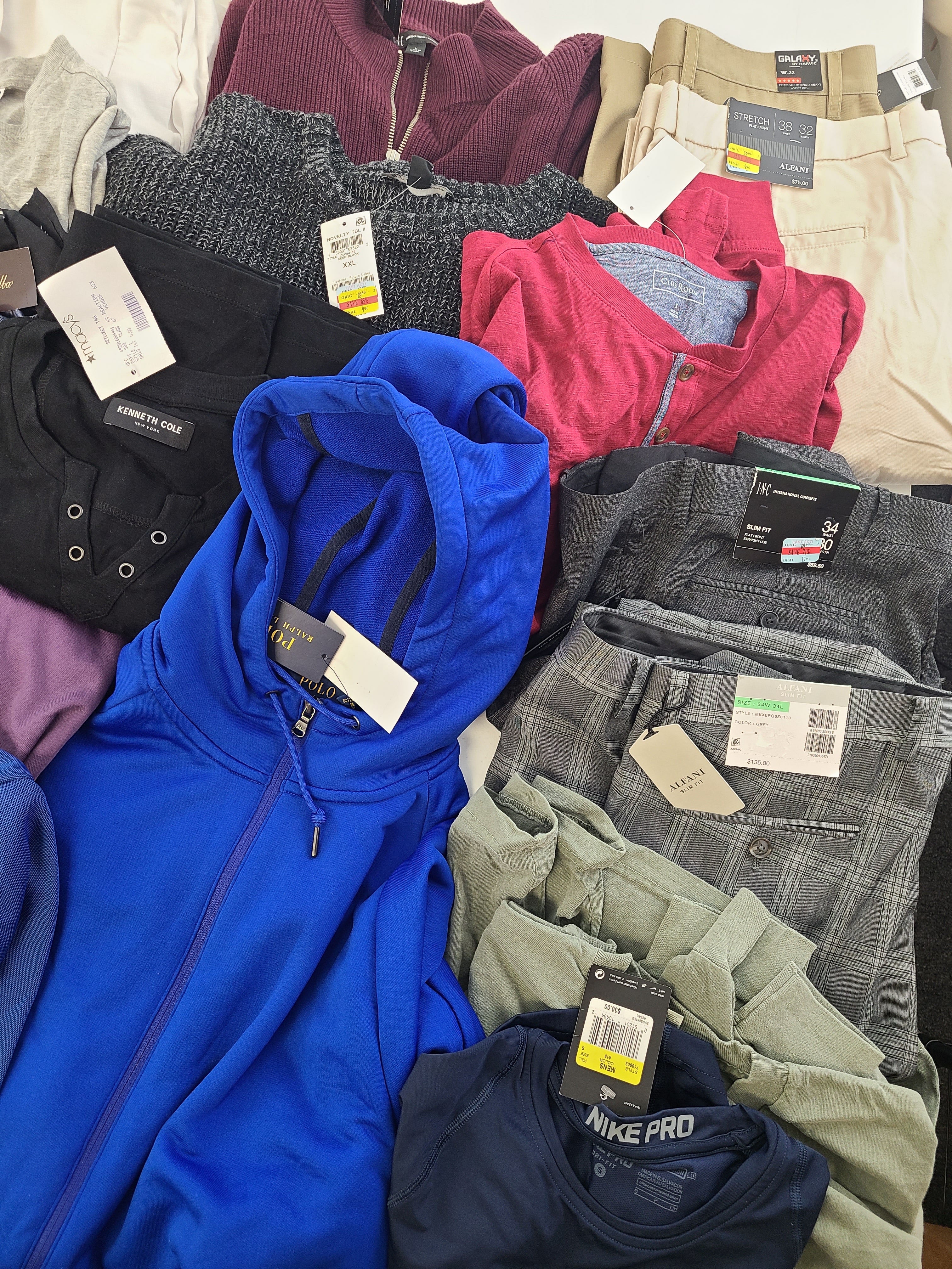 Men's Clothing Wholesale Lot Lauren Ralph Lauren, Calvin Klein, Nike, Kenneth Cole and more, 26 Units, Shelf Pulls, MSRP $1,566.49