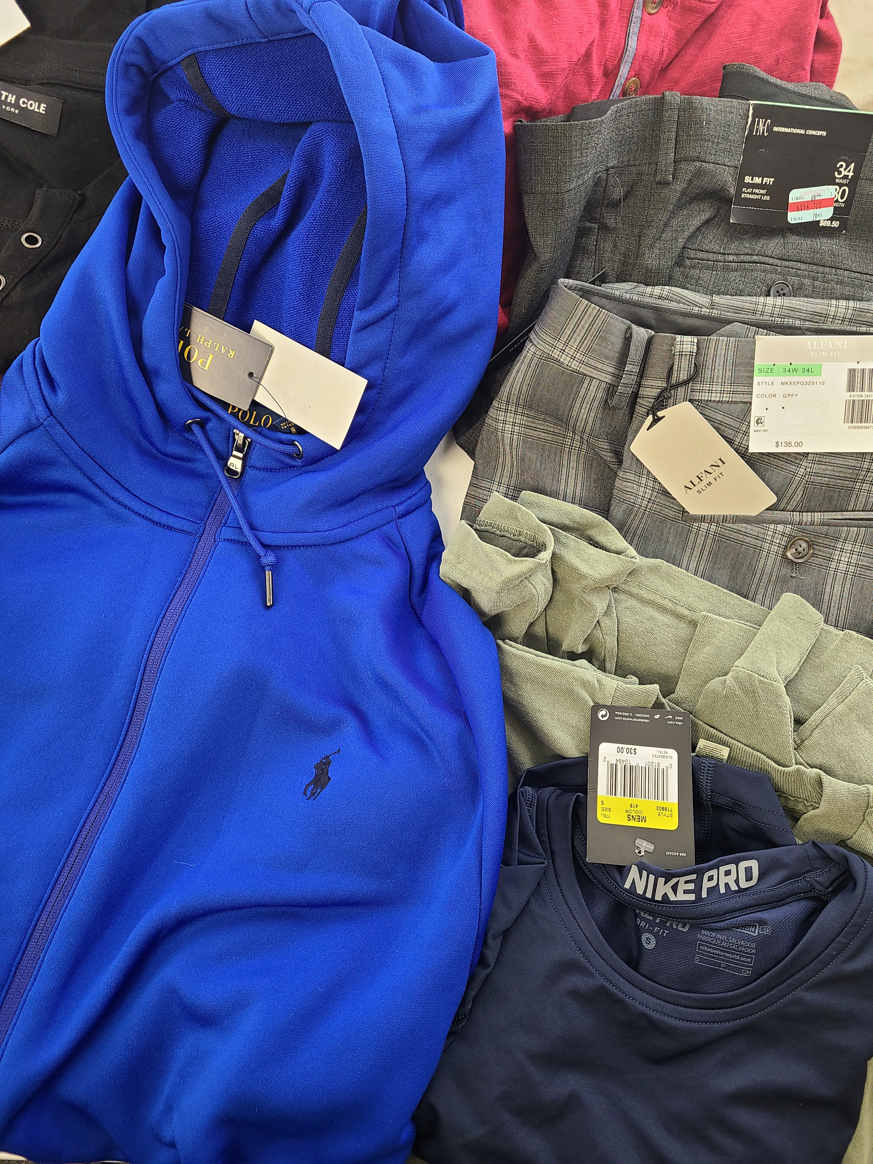 Men's Clothing Wholesale Lot Lauren Ralph Lauren, Calvin Klein, Nike, Kenneth Cole and more, 26 Units, Shelf Pulls, MSRP $1,566.49
