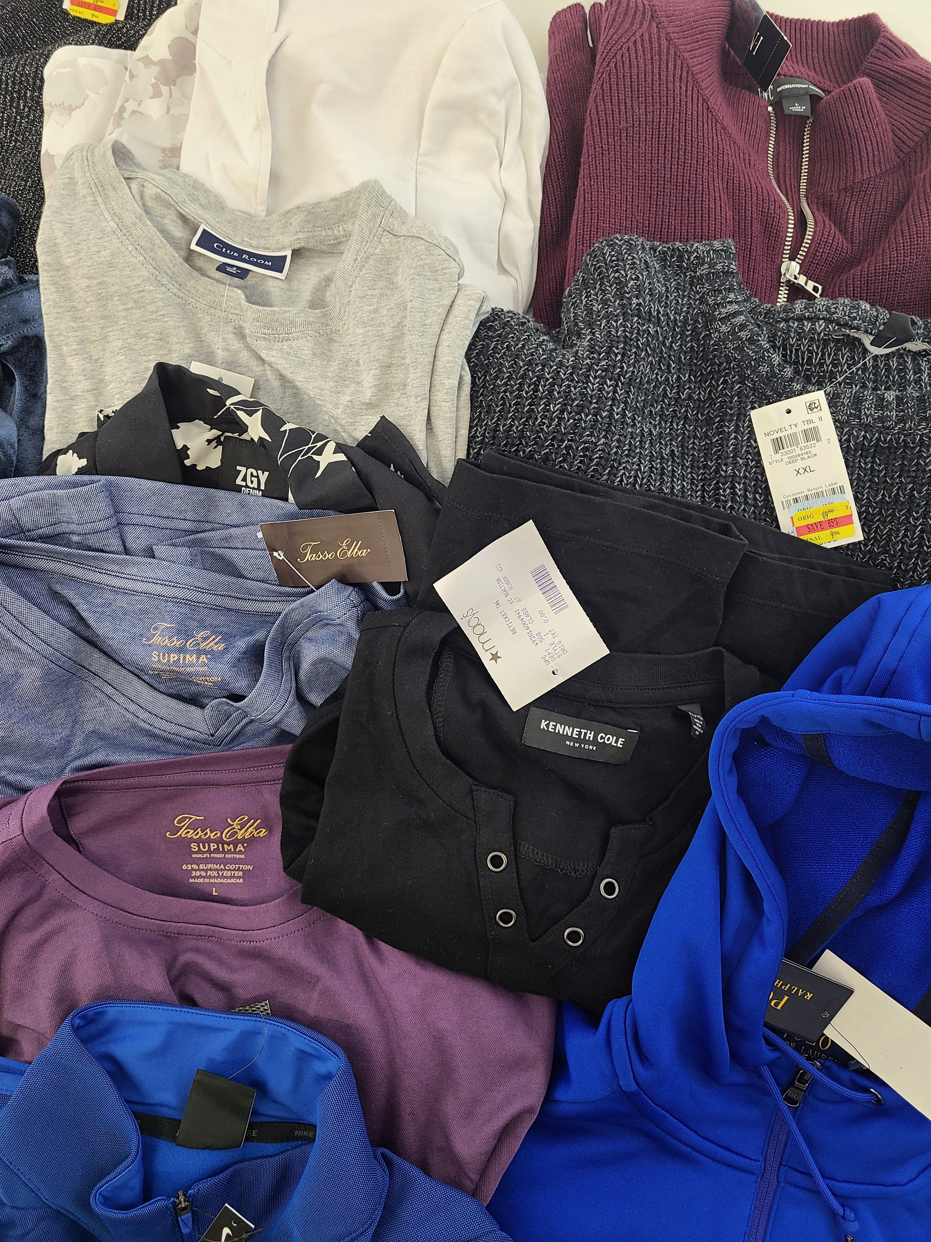 Men's Clothing Wholesale Lot Lauren Ralph Lauren, Calvin Klein, Nike, Kenneth Cole and more, 26 Units, Shelf Pulls, MSRP $1,566.49