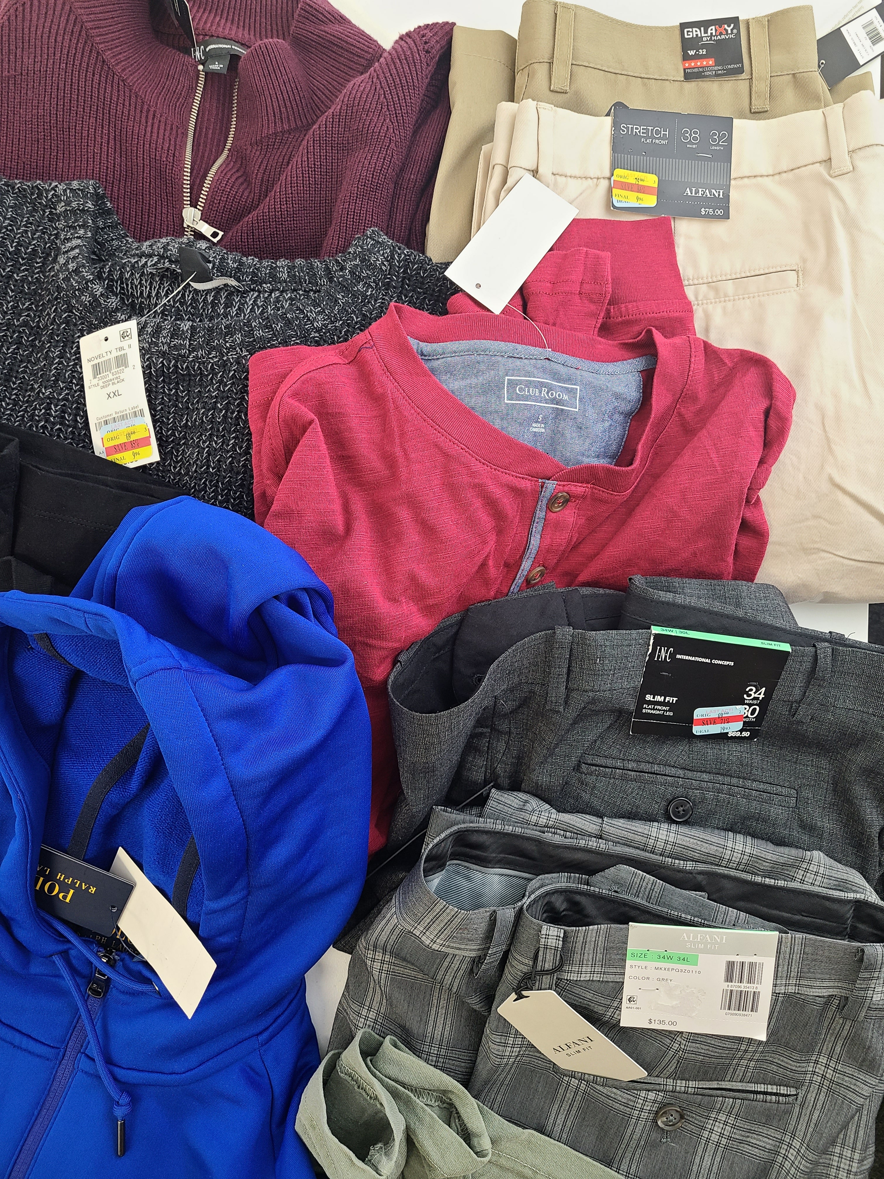 Men's Clothing Wholesale Lot Lauren Ralph Lauren, Calvin Klein, Nike, Kenneth Cole and more, 26 Units, Shelf Pulls, MSRP $1,566.49