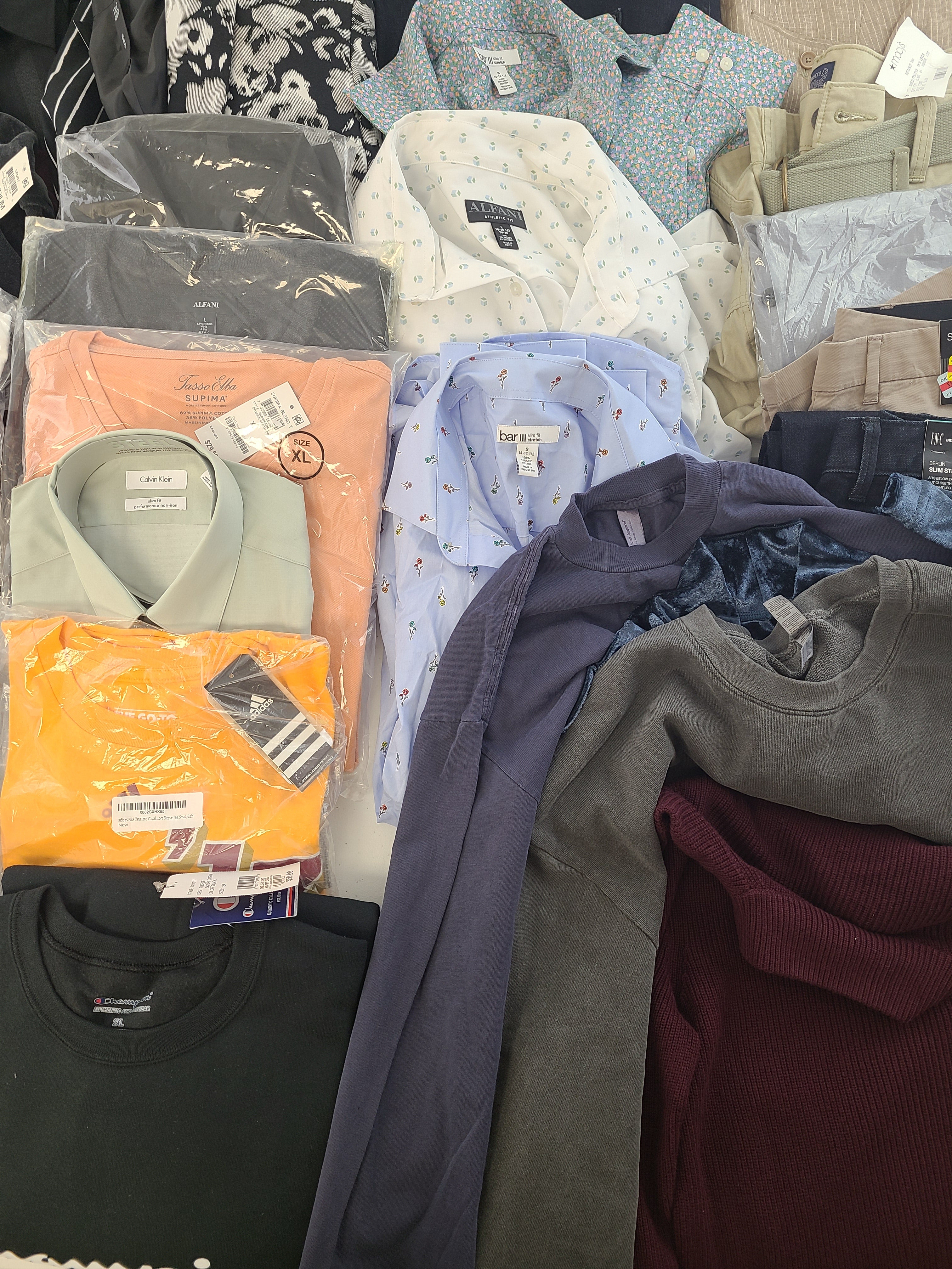 Men's Clothing Wholesale Lot Lauren Ralph Lauren, Adidas, Calvin Klein, Champion, American Apparel and more, 25 Units, Shelf Pulls, MSRP $1,611.48