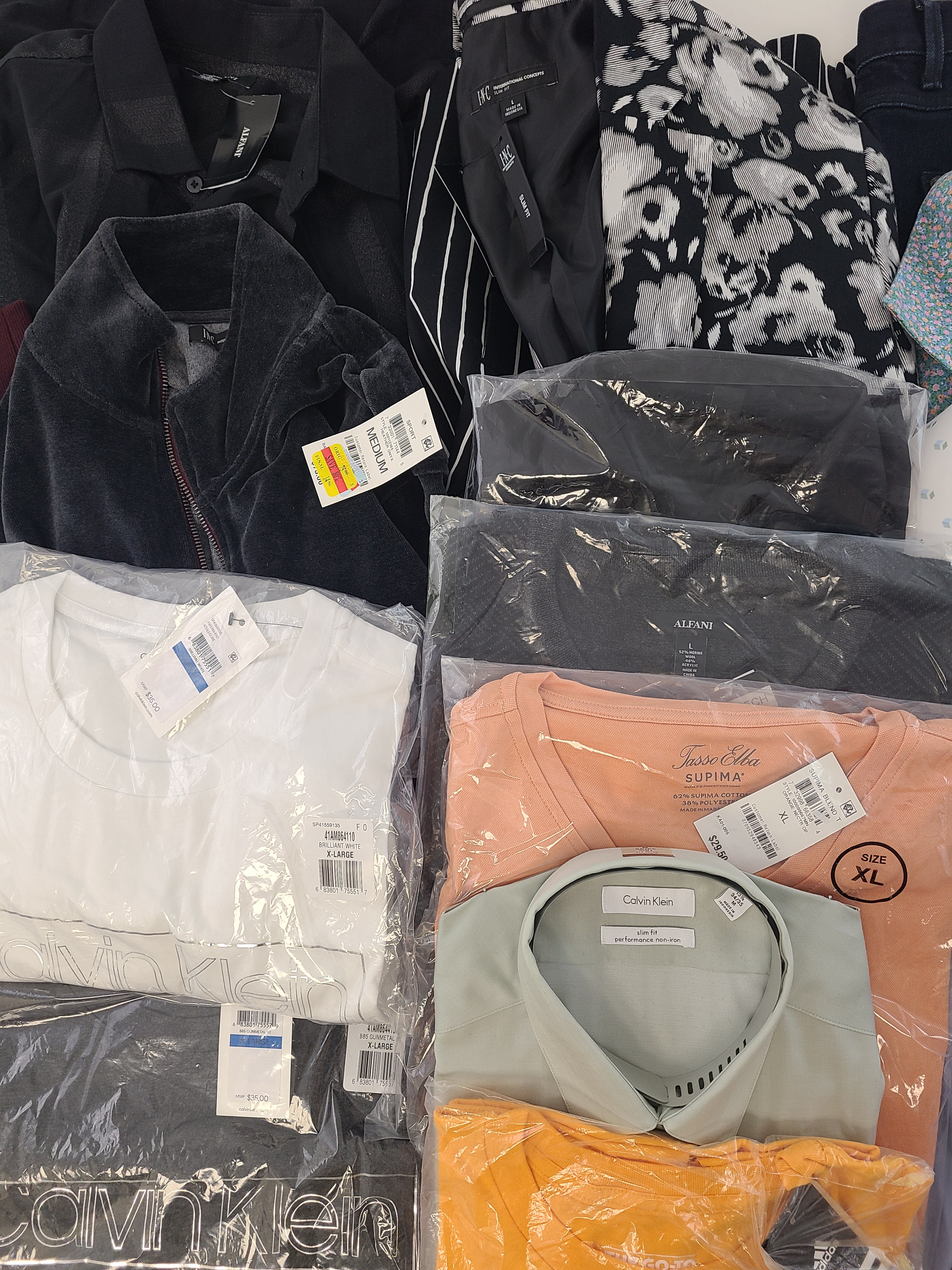 Men's Clothing Wholesale Lot Lauren Ralph Lauren, Adidas, Calvin Klein, Champion, American Apparel and more, 25 Units, Shelf Pulls, MSRP $1,611.48