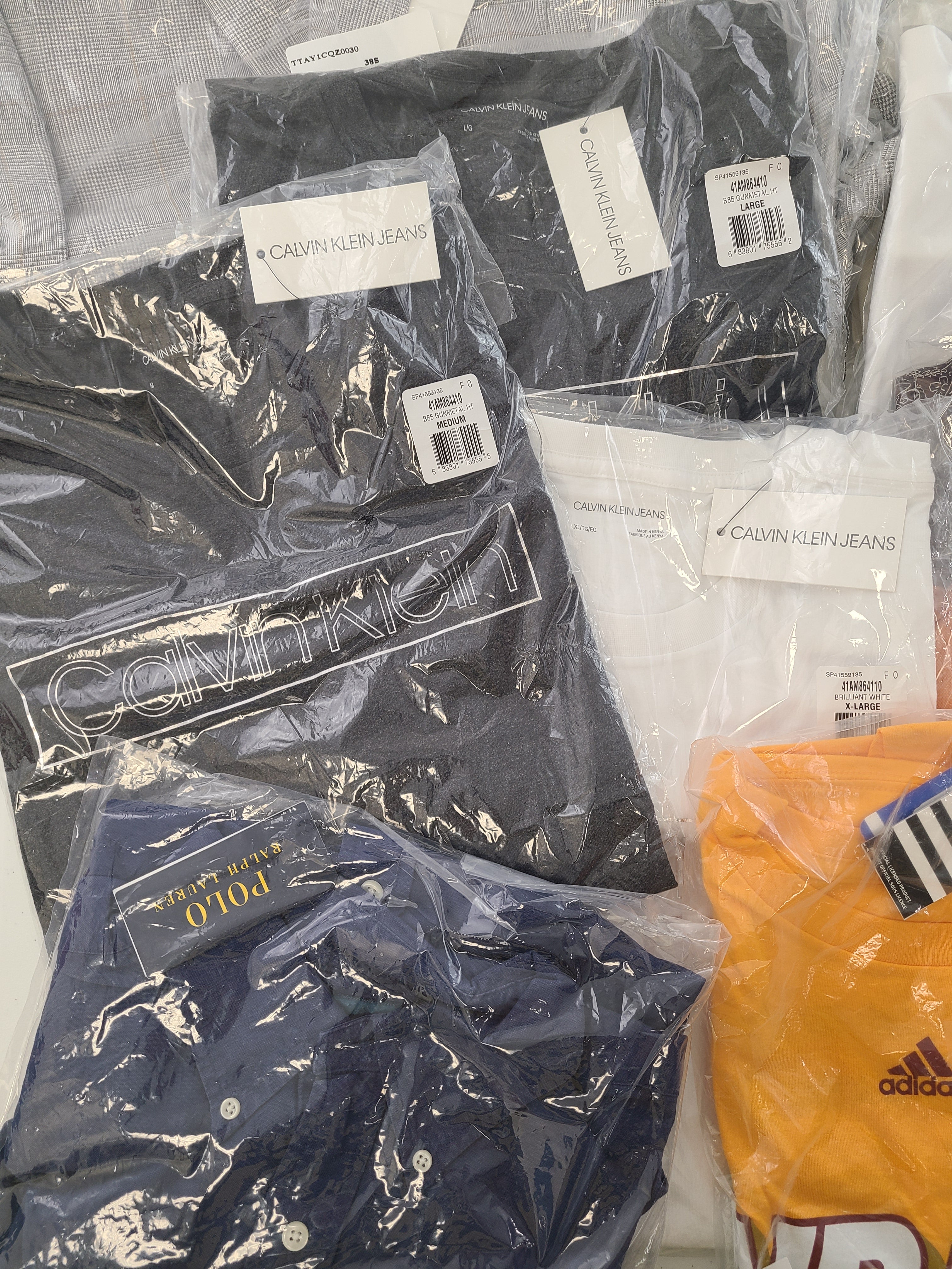 Men's Clothing  Wholesale Lot Polo Ralph Lauren, Calvin Klein, Adidas, Tasso Elba, Club Room, INC, Bar III and more, 25 Units, New, MSRP $1,780.99