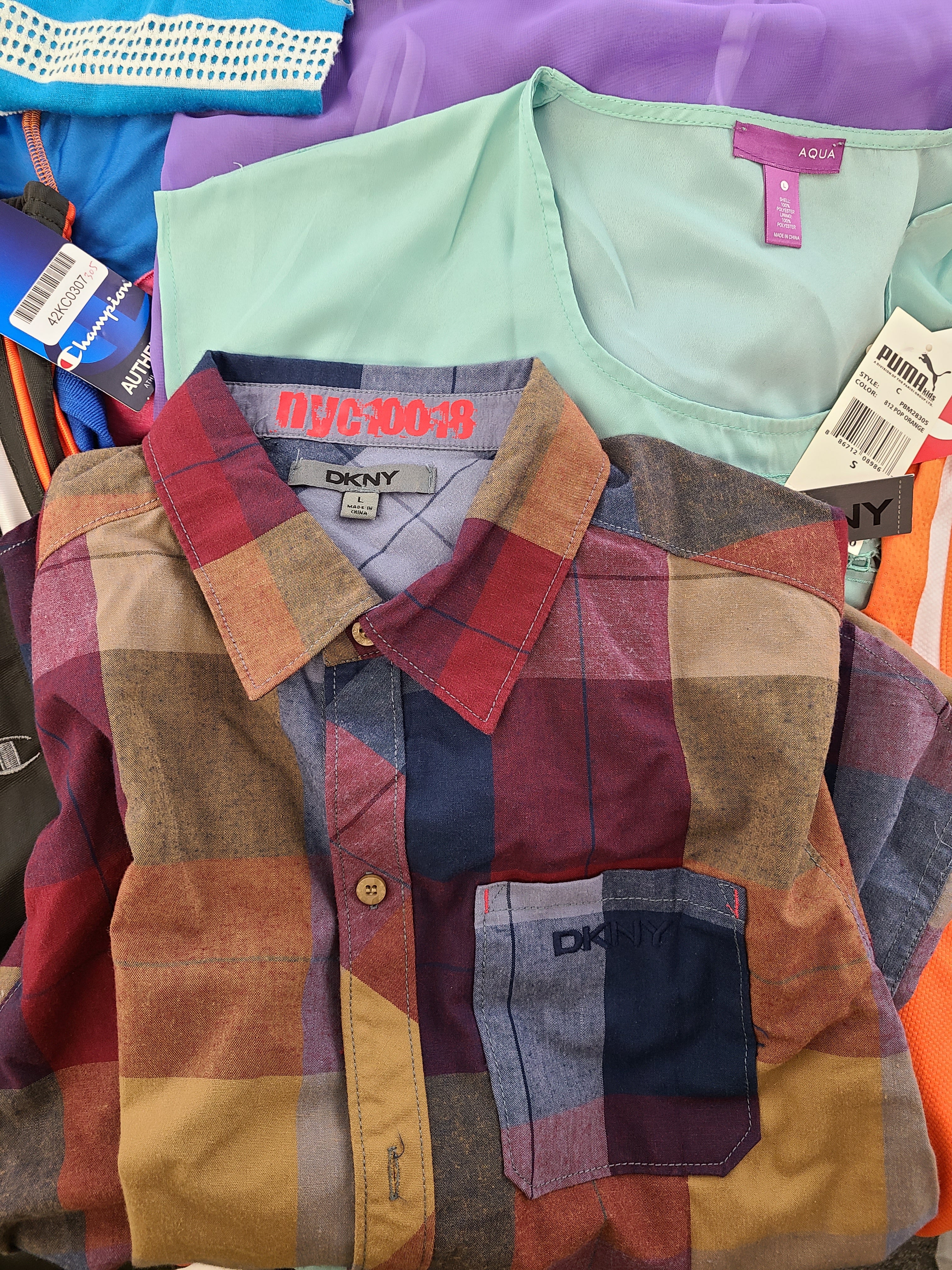 Kid's Clothing Wholesale Lot Polo Ralph Lauren, Lucky Brand, DKNY, Puma, Champion, American Apparel, Angry Birds, Aqua, Jessica Simpson, Tempted and more, 35 Units, Shelf Pulls, MSRP $997.76