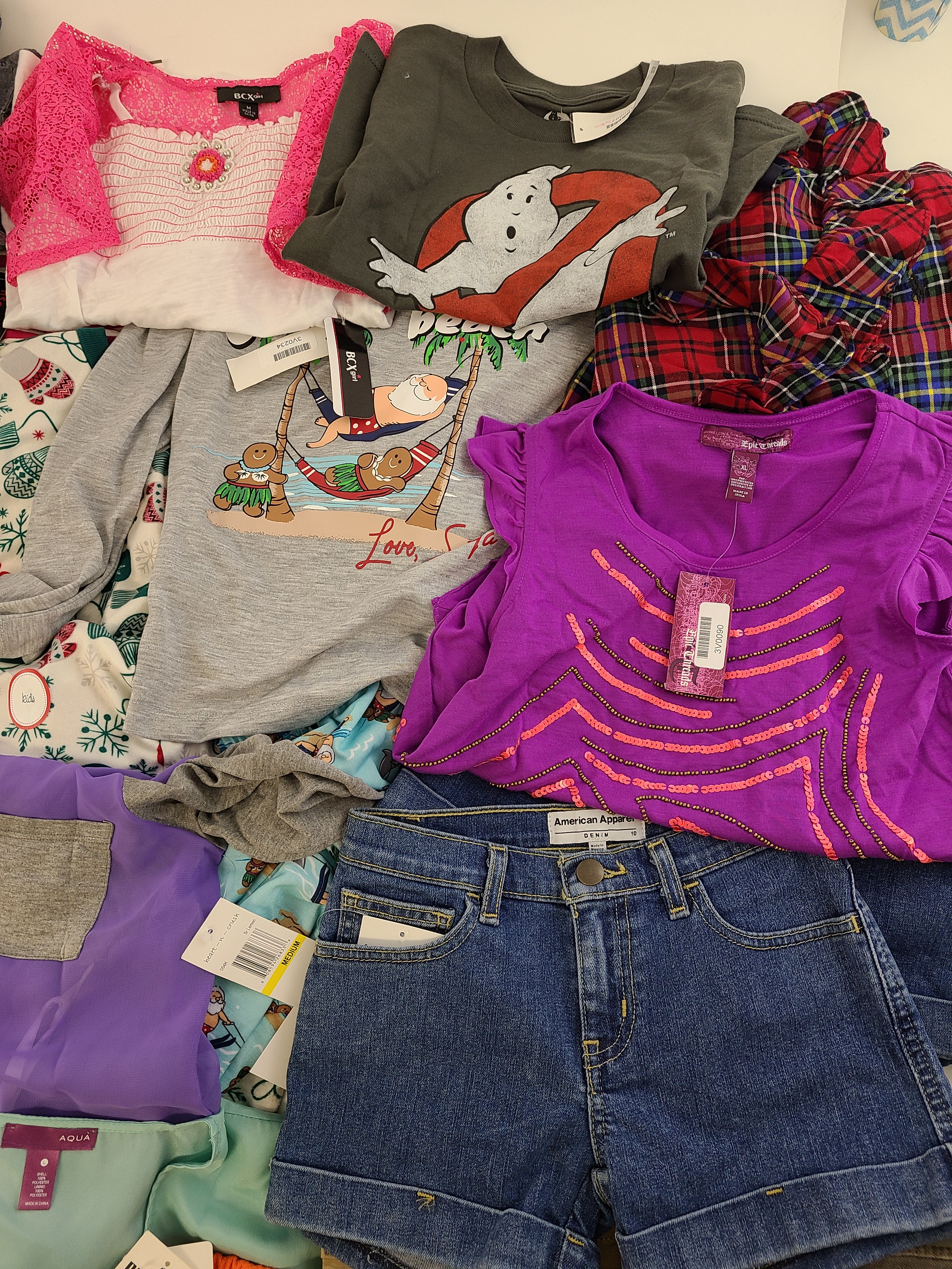 Kid's Clothing Wholesale Lot Polo Ralph Lauren, Lucky Brand, DKNY, Puma, Champion, American Apparel, Angry Birds, Aqua, Jessica Simpson, Tempted and more, 35 Units, Shelf Pulls, MSRP $997.76