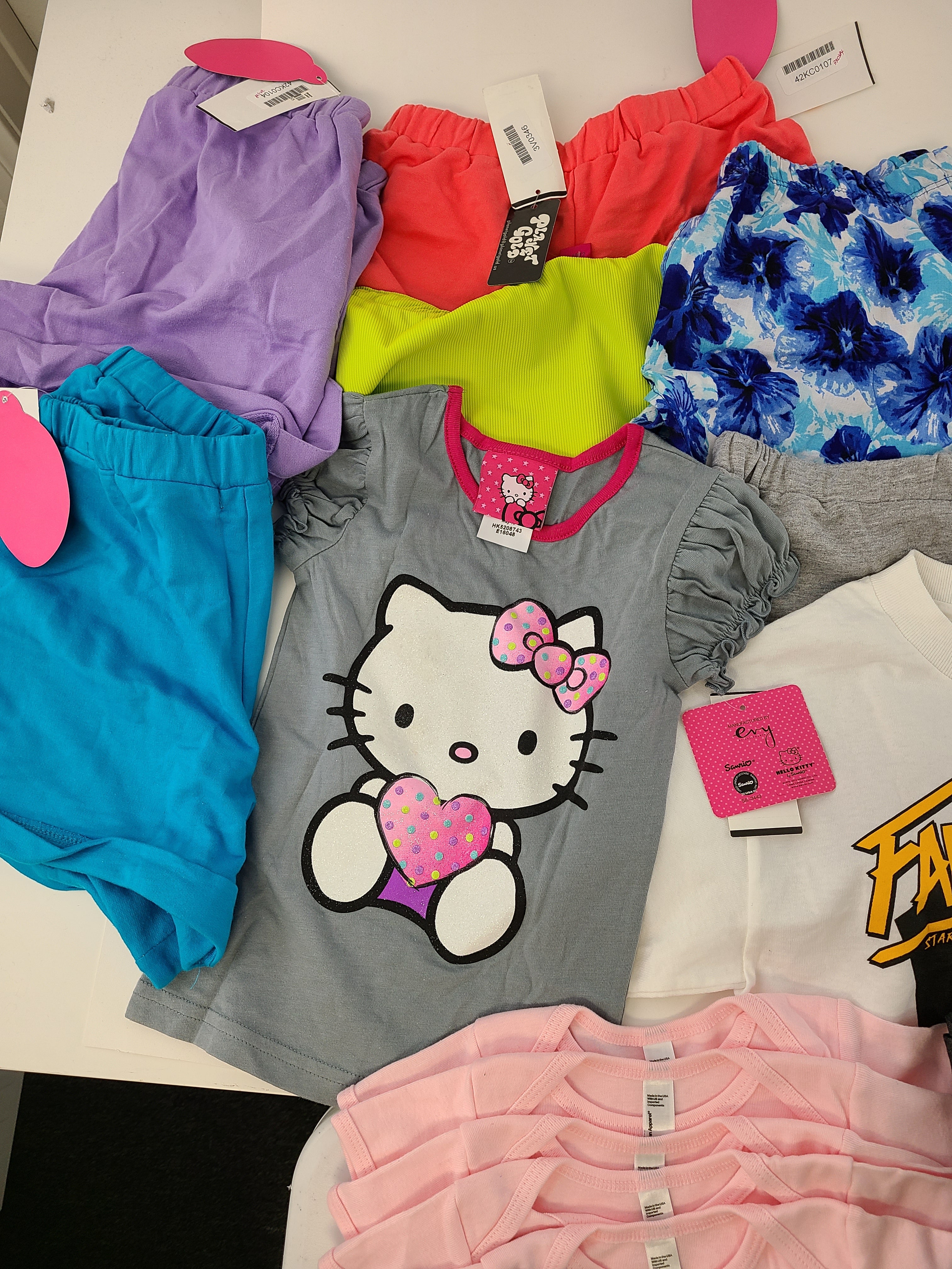 Kid's Clothing Wholesale Lot Polo by Ralph Lauren, Adidas, Levi's, Guess, American Apparel, Aqua, Hello Kitty, Sean John, Splendid, Tempted and more, 38 Units, Shelf Pulls, MSRP $966.82