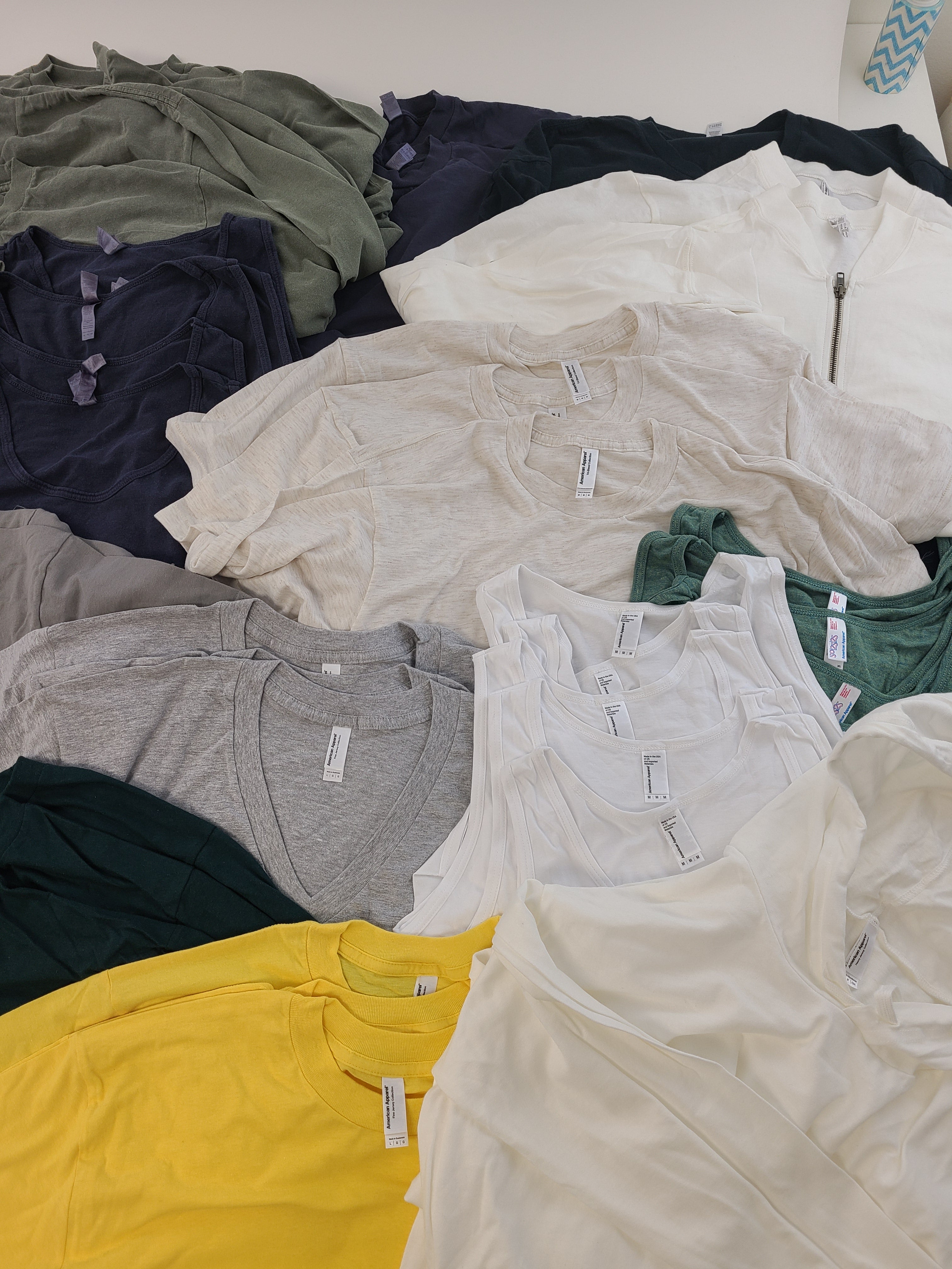 Men's Clothing Wholesale Lot American Apparel, 48 Units, Shelf Pulls, MSRP $1,094.00