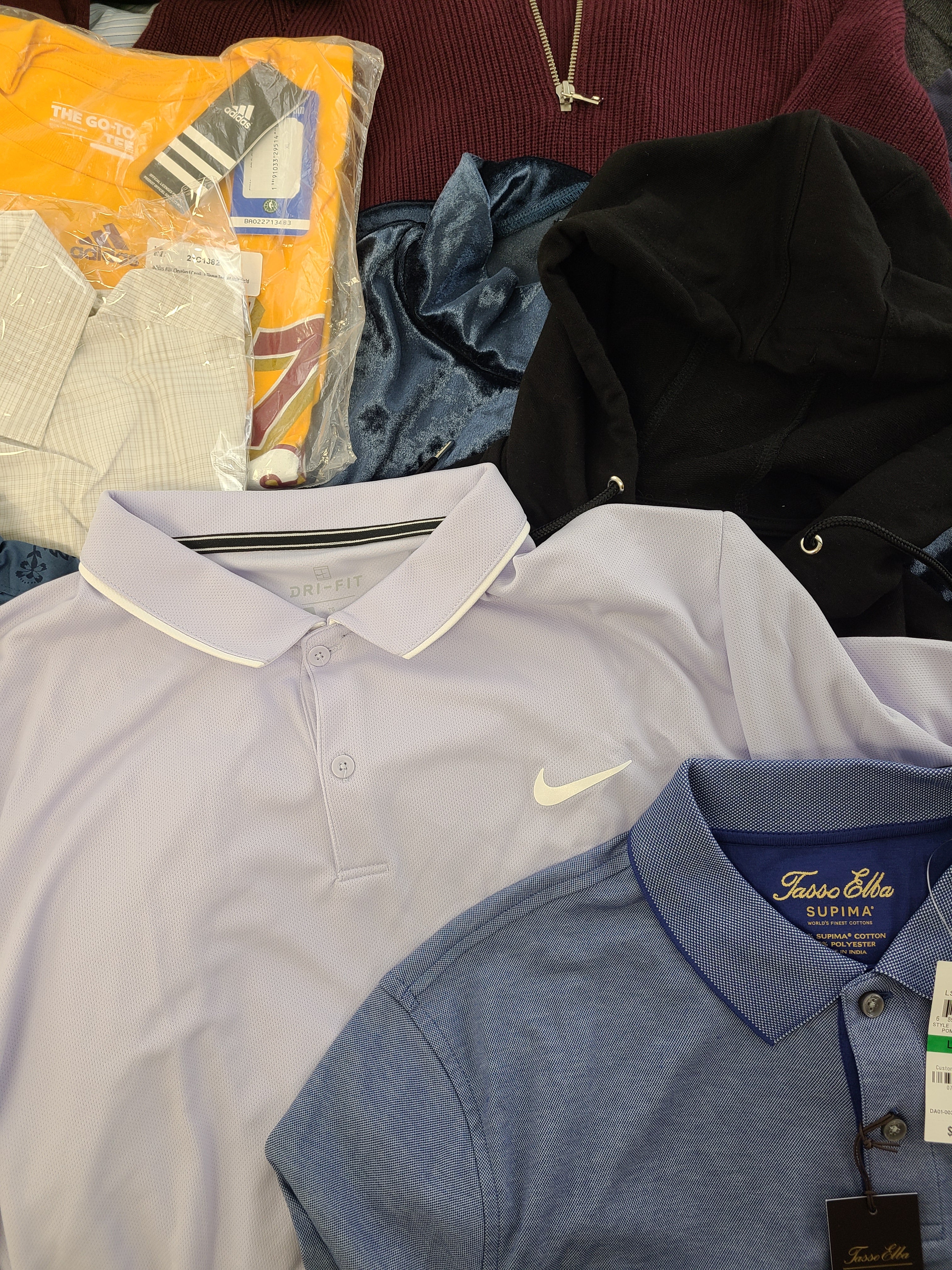 Men's Clothing Wholesale Lot Levi's, Nike, DKNY, Adidas, Guess, Tasso Elba, American Apparel, Club Room, INC and more, 25 Units, Shelf Pulls, MSRP $1,632.99