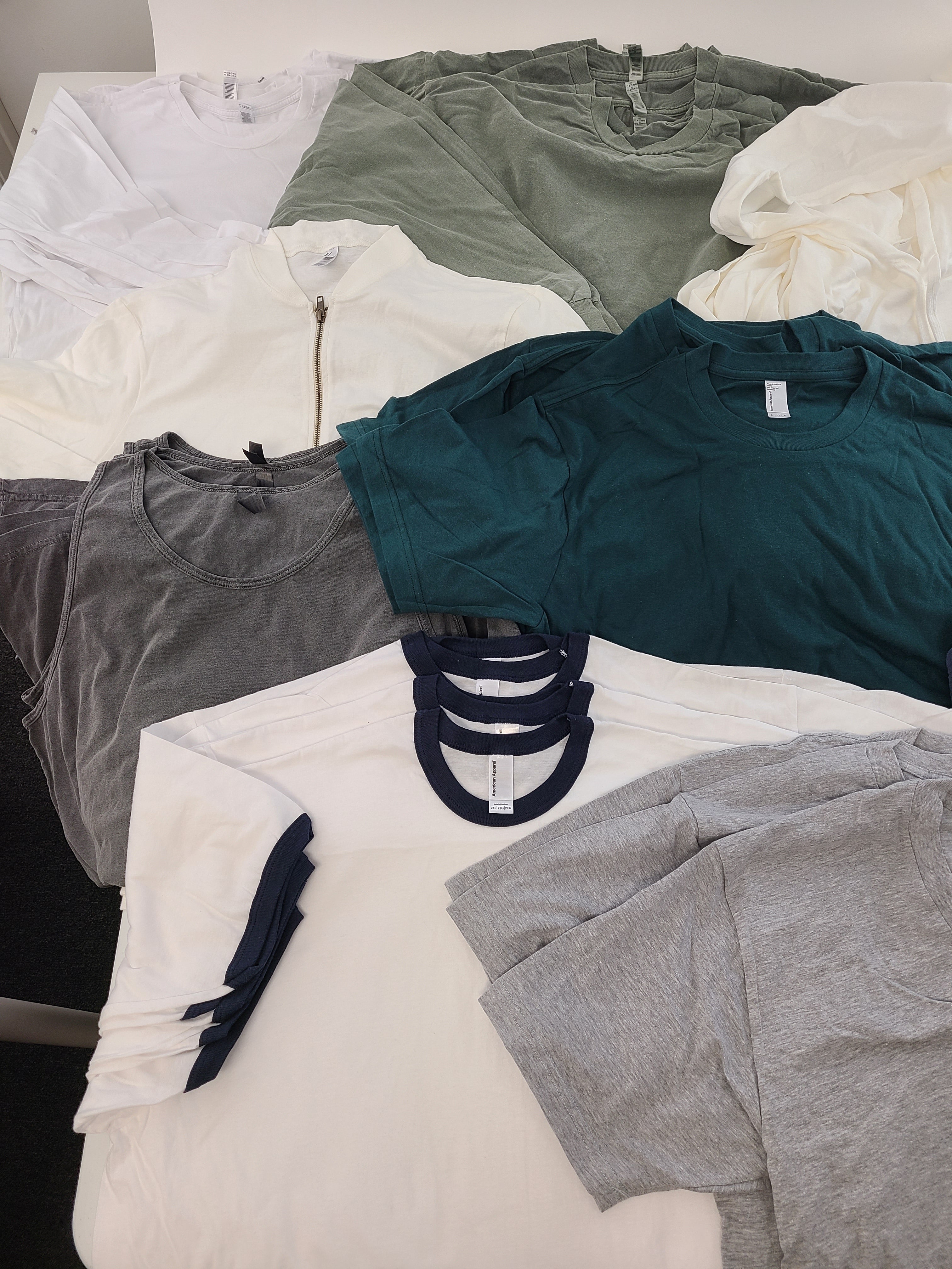 Men's Clothing Wholesale Lot American Apparel, 43 Units, Shelf Pulls, MSRP $1,028.00