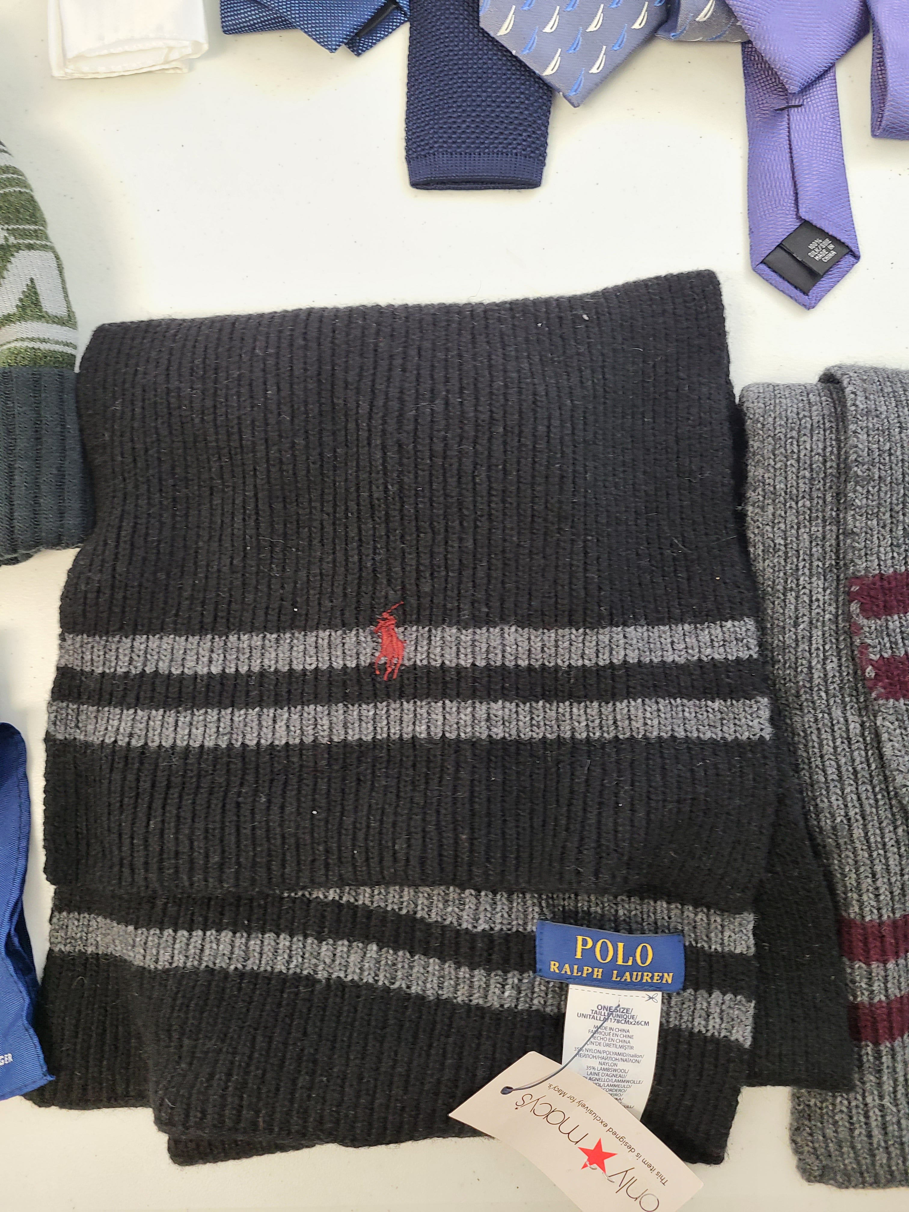 Men's Accessories Wholesale Lot Polo Ralph Lauren, Michael Kors, Tommy Hilfiger, Calvin Klein, Under Armour, Nautica, Kenneth Cole, Cole Haan, Perry Ellis, Ryan Seacrest, and more, 45 Units, Shelf Pulls, MSRP $1,954.42