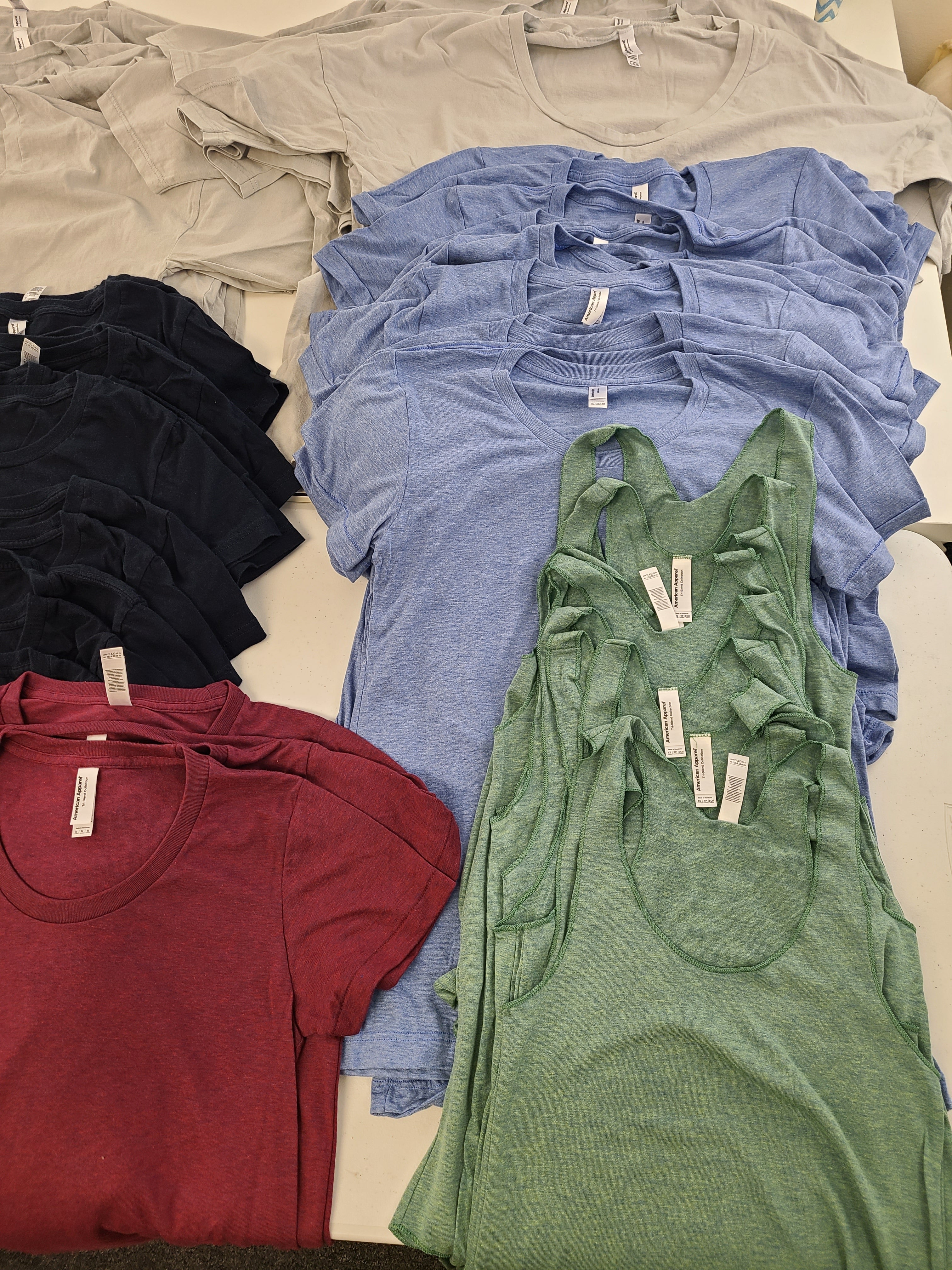 American Apparel Wholesale Lot, 64 Units, Shelf Pulls, MSRP $1,004