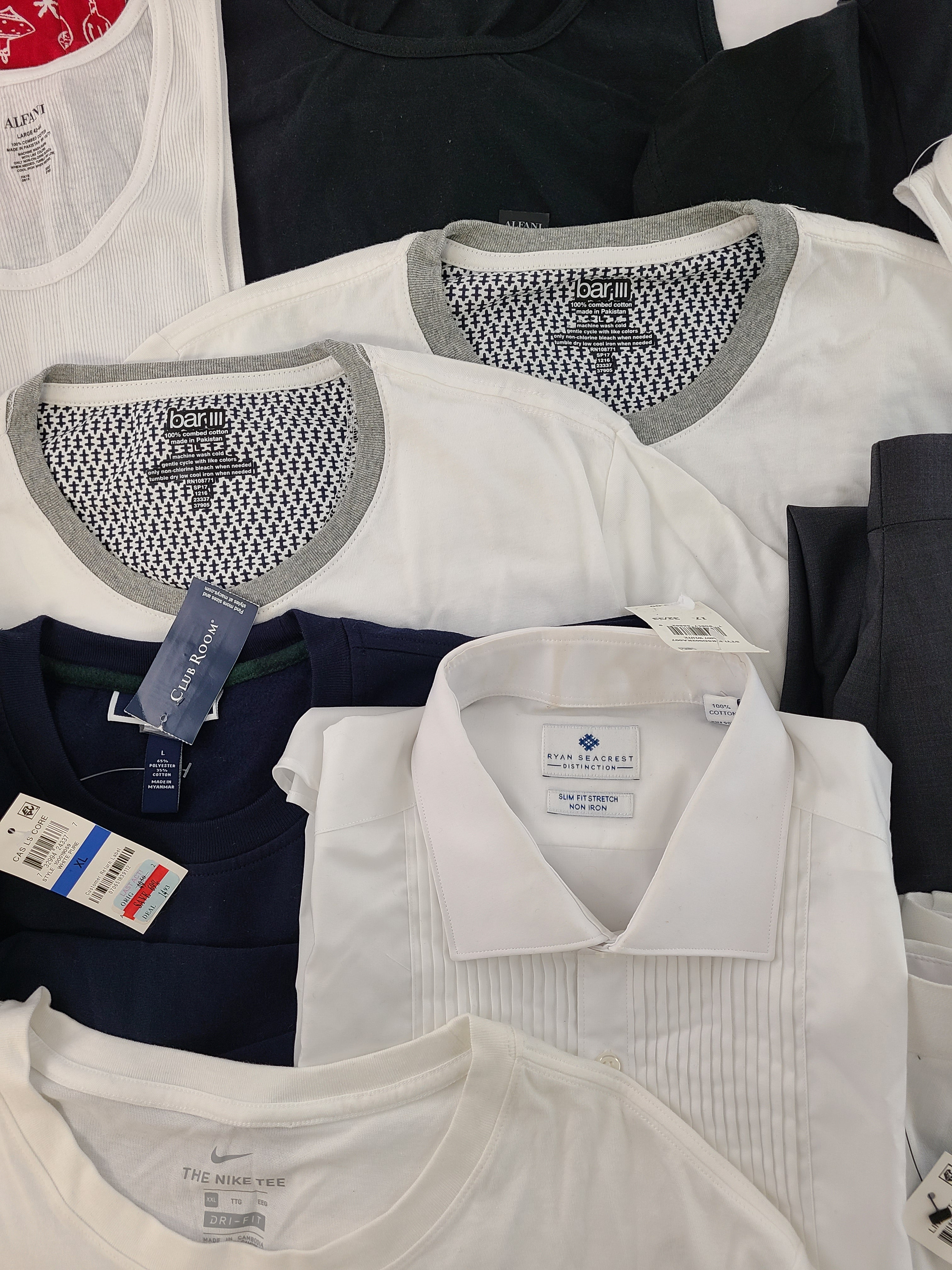 Men's Clothing Wholesale Lot Polo Ralph Lauren, Michael Kors, Calvin Klein, Nike, Eagle, Ryan Seacrest, Club Room, INC, Alfani and more, 23 Units, Customer Returns, MSRP $1,629.50