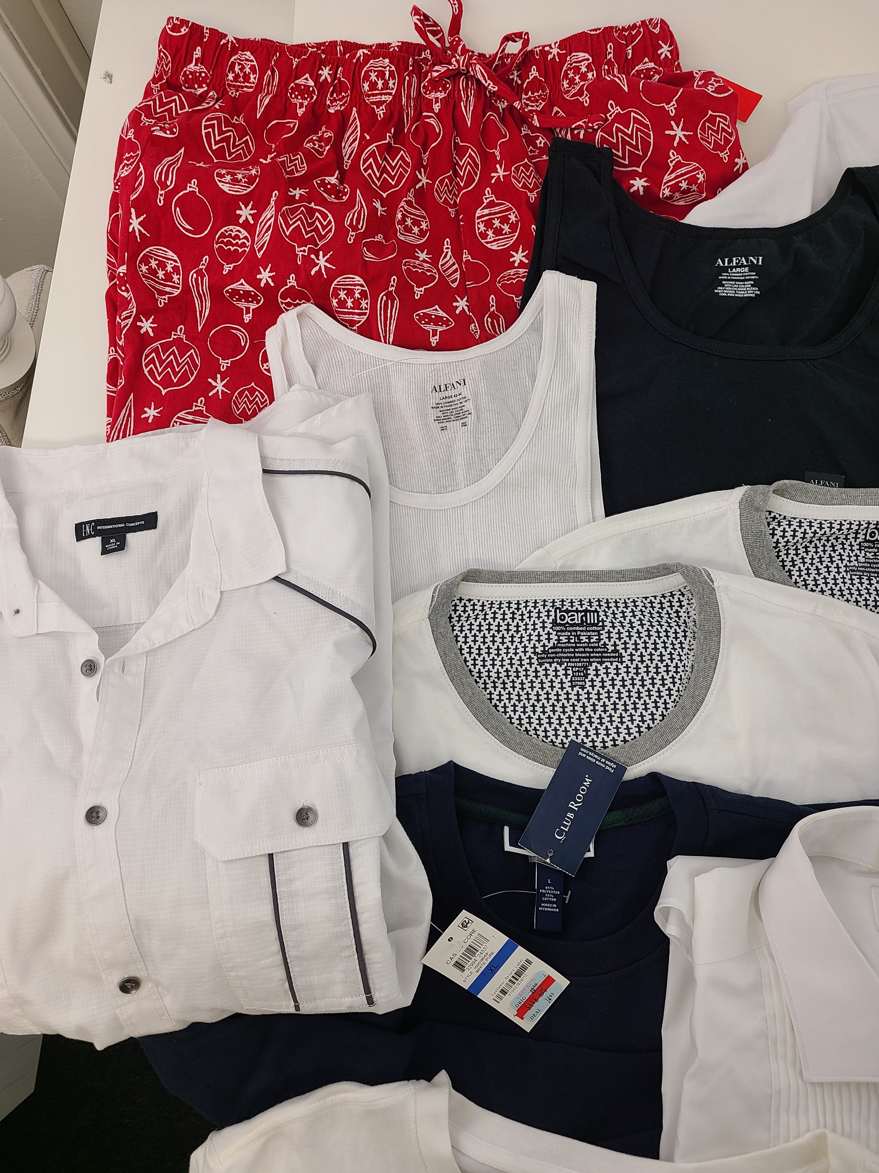 Men's Clothing Wholesale Lot Polo Ralph Lauren, Michael Kors, Calvin Klein, Nike, Eagle, Ryan Seacrest, Club Room, INC, Alfani and more, 23 Units, Customer Returns, MSRP $1,629.50