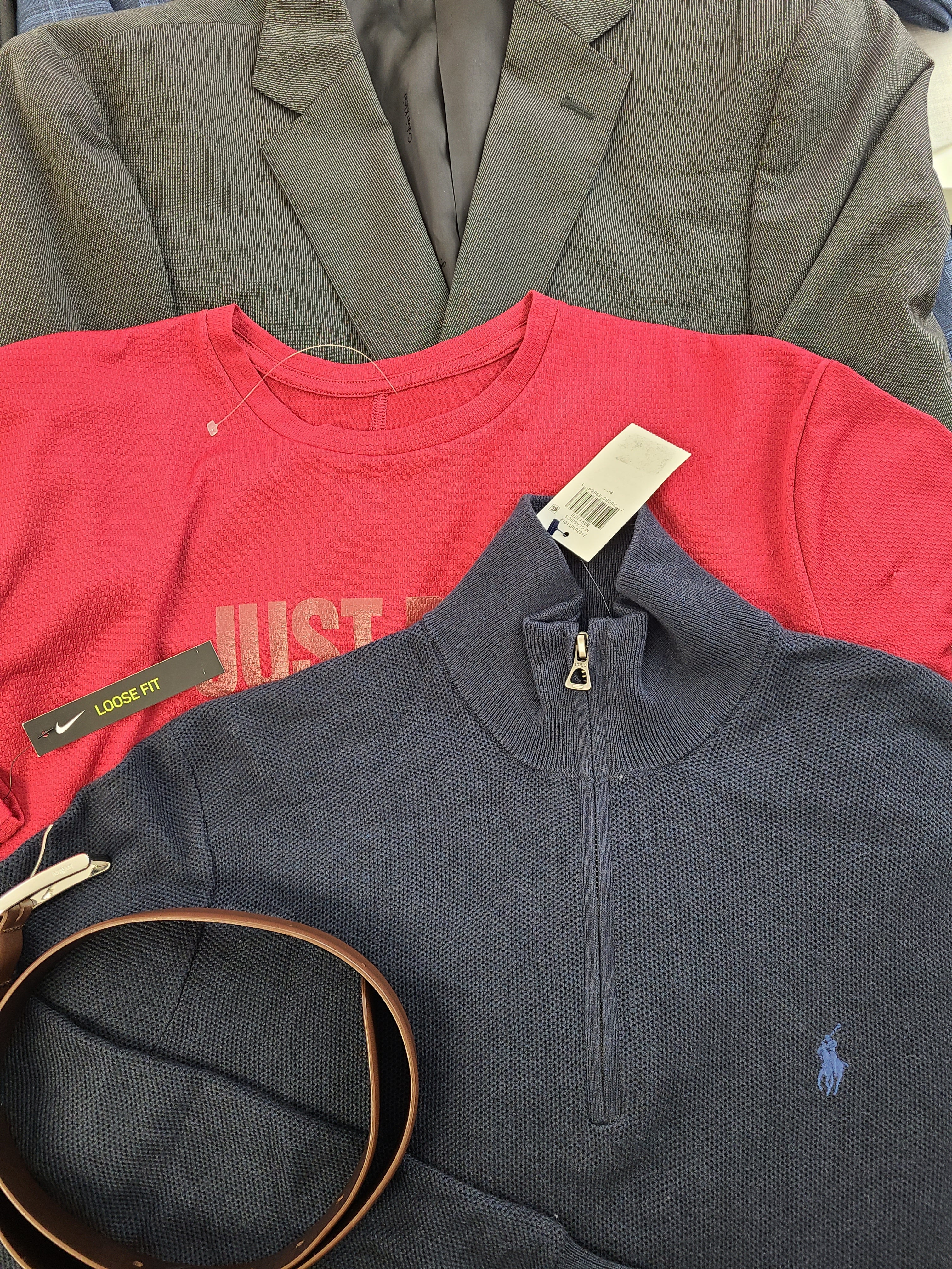 Men's Clothing Wholesale Lot Polo Ralph Lauren, Michael Kors, Calvin Klein, Nike, Eagle, Ryan Seacrest, Club Room, INC, Alfani and more, 23 Units, Customer Returns, MSRP $1,629.50