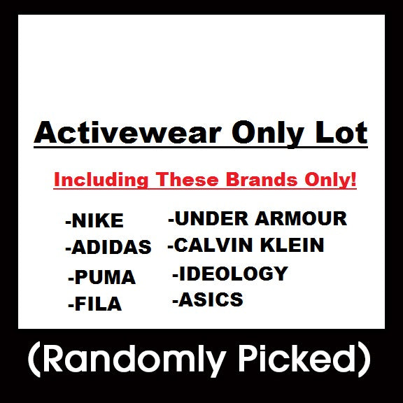 Sample Lot - Activewear Only Lot, 3-8 Units, Shelf Pulls, (MSRP min. $300)