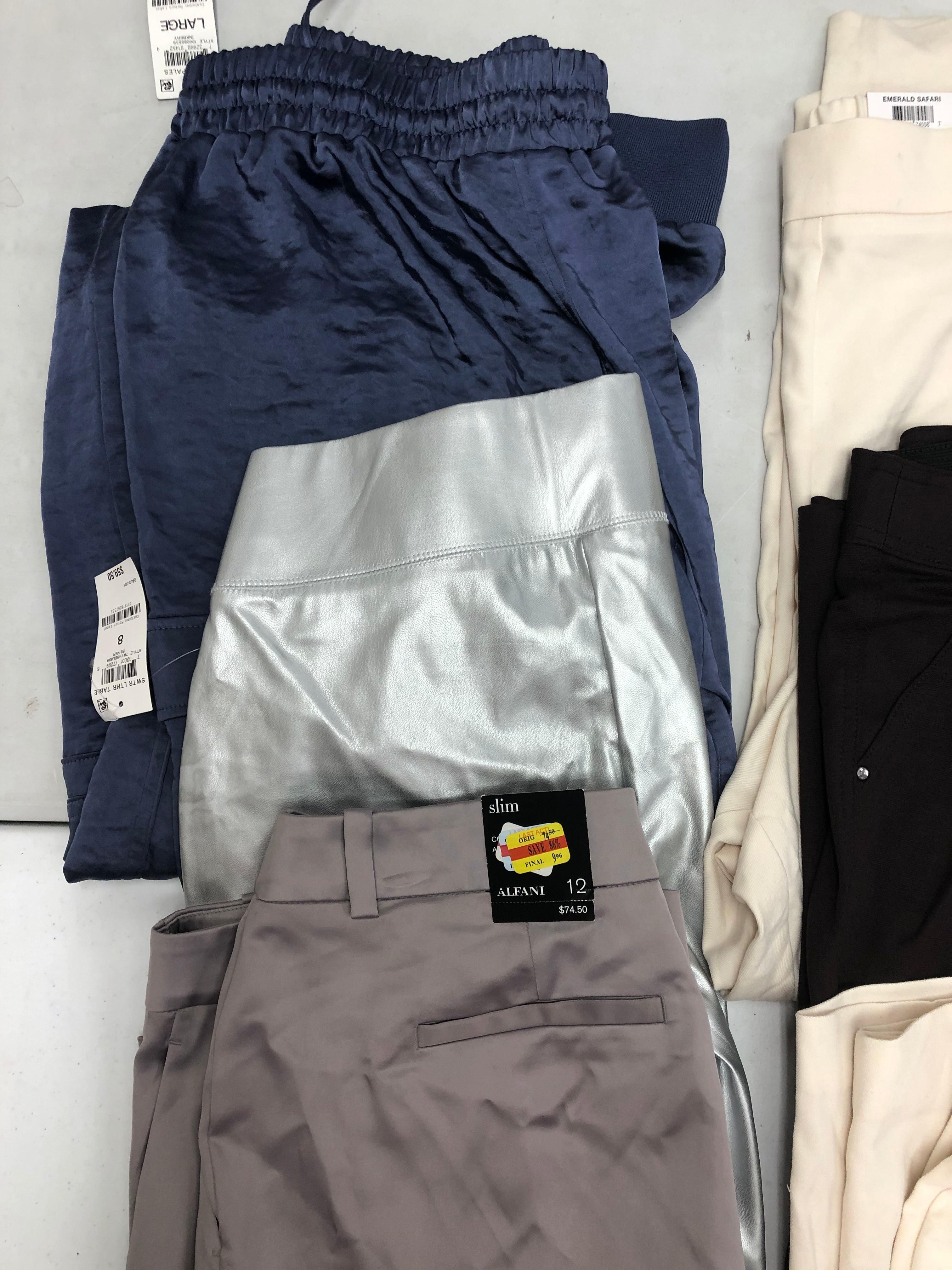 Womens' Clothing Pants Wholesale Lot, Alfani, INC 10 Units, Shelf Pulls, MSRP $700