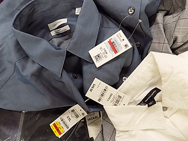Men's Clothing Calvin Klein, Tommy Hilfiger, Tasso Elba, Alfani, BAR III, INC, and more, 24 Units, Shelf Pulls, MSRP $1,503.99