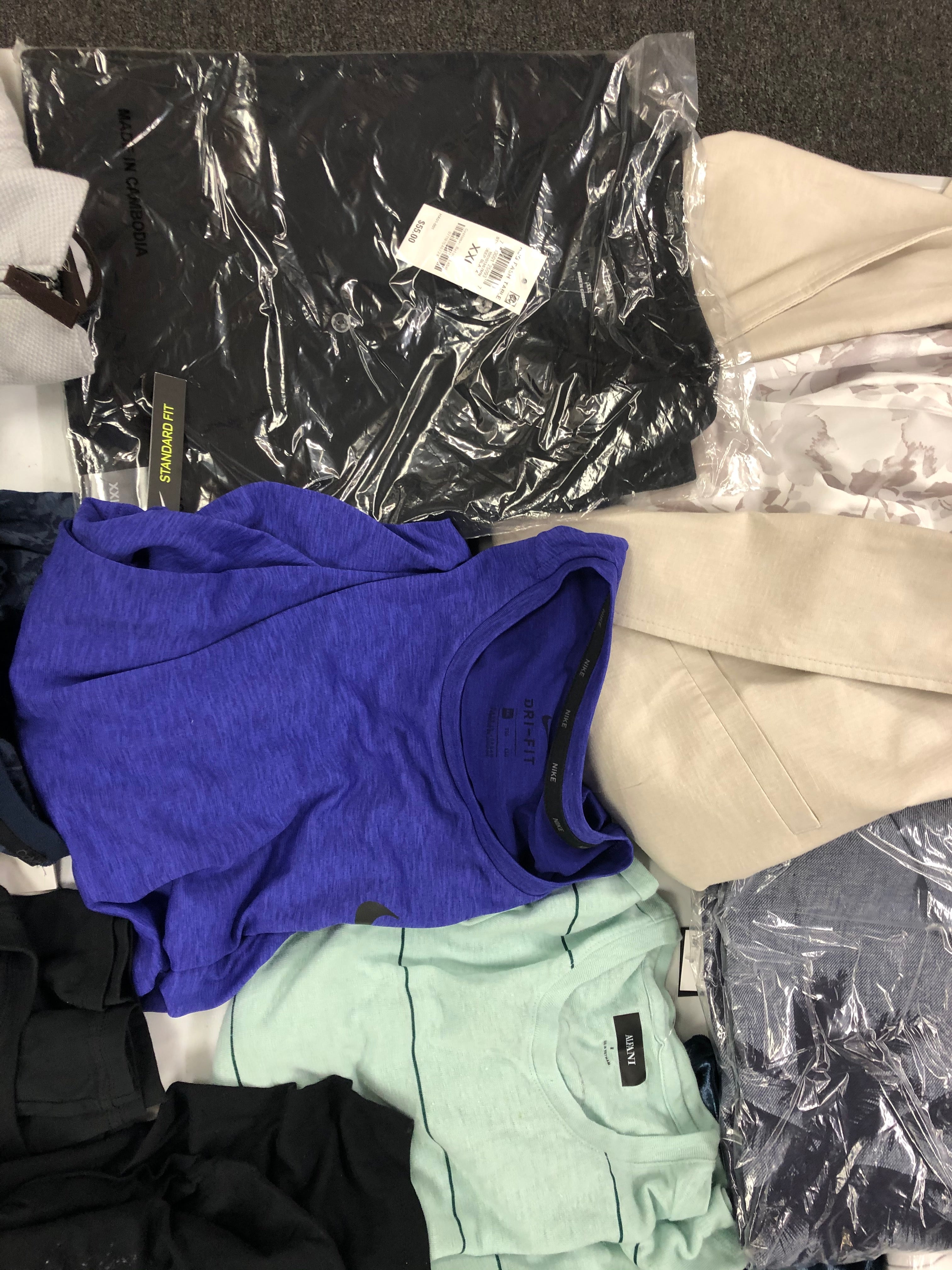 Men's Clothing Calvin Klein, Tommy Hilfiger, NIKE, Tasso Elba, Alfani, INC and more, 17 Units, Shelf Pulls, MSRP $1,553.50