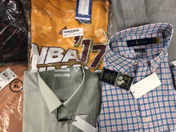 Men's Clothing ADIDAS, Calvin Klein, POLO Ralph Luren, Tasso Elba, American Apparel, BAR III , INC and more, 19 Units, Shelf Pulls, MSRP $1426.99