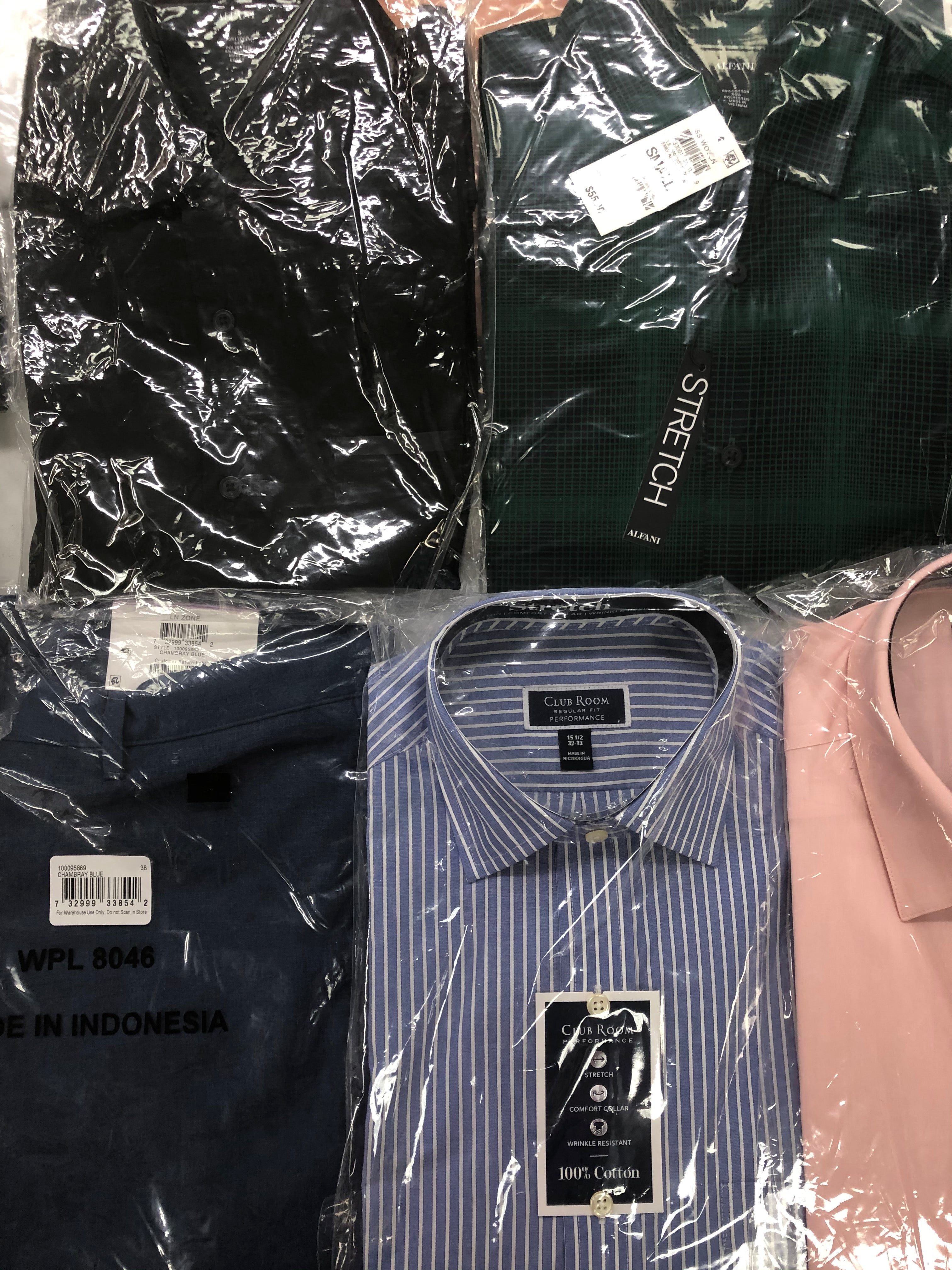 Men's Clothing Adidas, Calvin Klein, Tasso Elba, Club Room, Alfani, INC and more, 19 Units, Shelf Pulls, MSRP $1,034.99