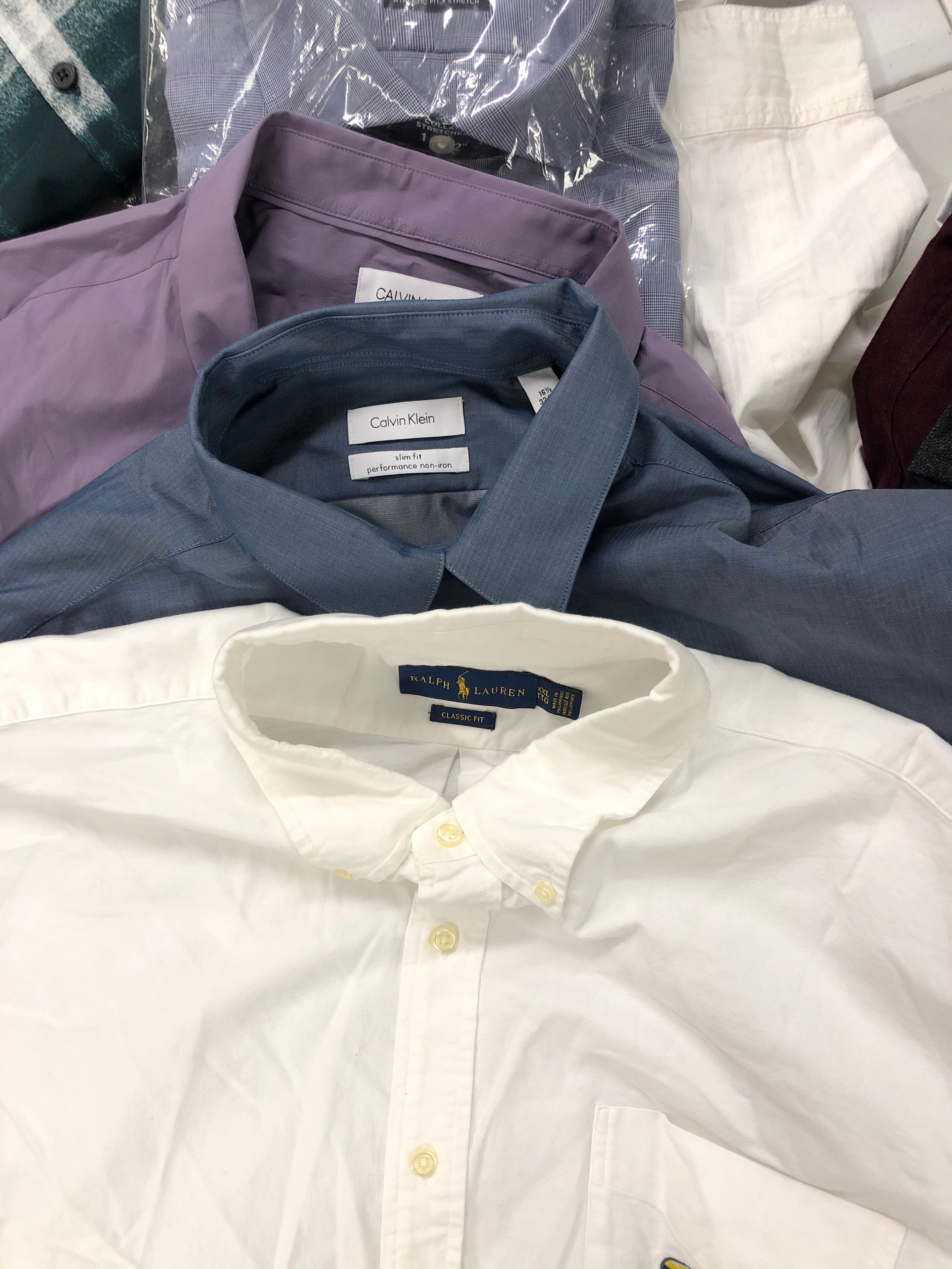 Men's Clothing Polo Ralph Lauren, Calvin Klein, Tommy Hilfiger, Tasso Elba, Alfani, INC and more, 25 Units, Shelf Pulls, MSRP $1,602.49