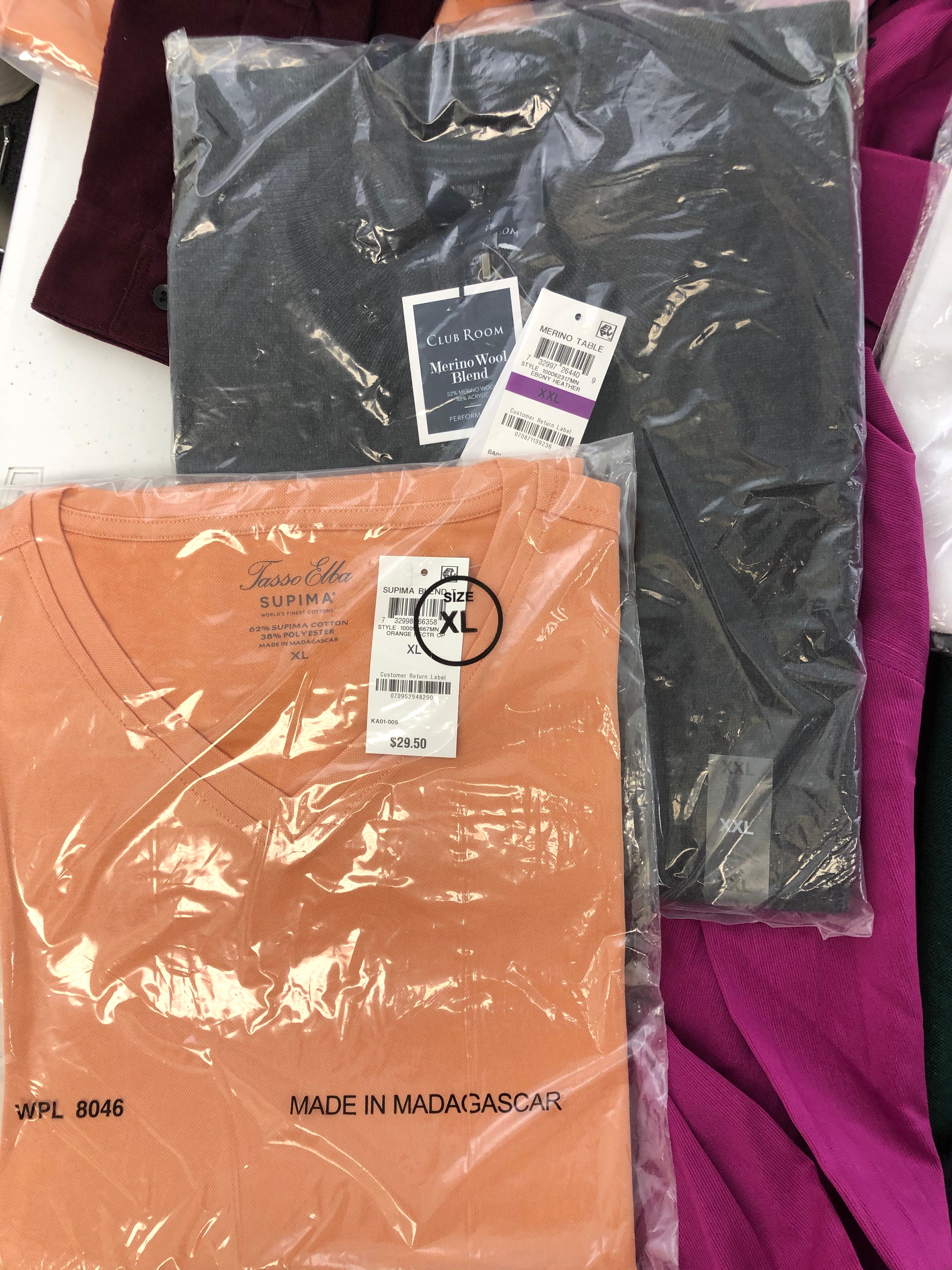 Men's Clothing Wholesale Lot POLO RALPH LAUREN, CALVIN KLEIN, Adidas, AMERICAN APPAREL, TASSO ELBA, CLUBROOM and more, 25 Units, Shelf Pulls, MSRP $1,426.98