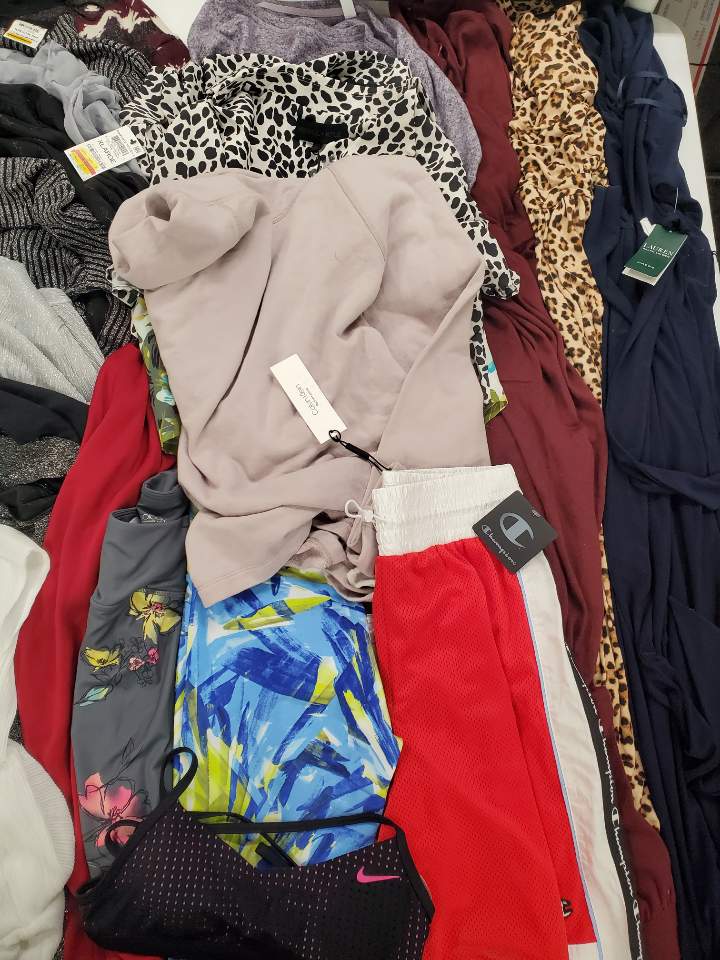 Women's Clothing Wholesale Lot Calvin Klein, DKNY, NIKE, LAUREN POLO RALPH LAUREN, Ideology, Kendall kylie, CHAMPION, Alfani, INC and more, 23 Units, Shelf Pulls, MSRP $1,546.49